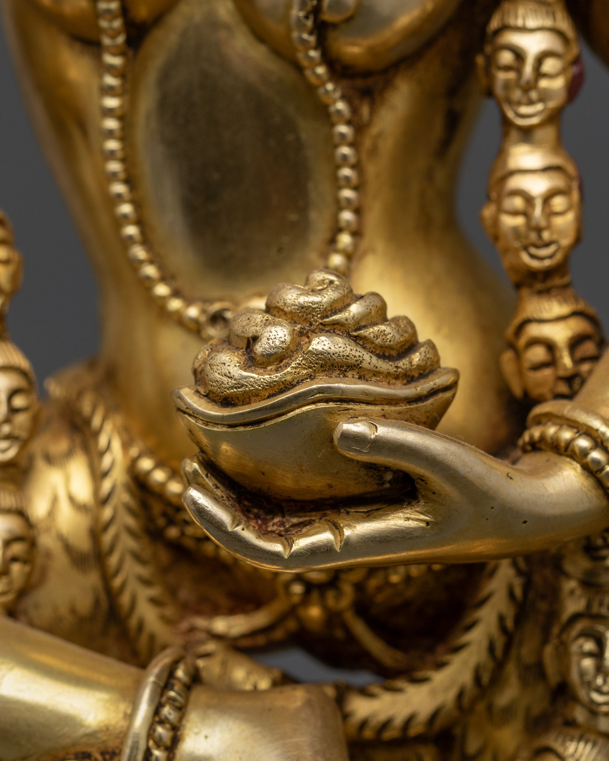 Exquisite Statue of Gold-Gilded Simha Mukha | Buddhist Art from Nepal