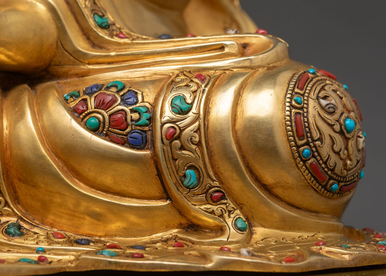 Big Guru Rinpoche Statue | 24K Gold Fire-Gilded Copper Figurine