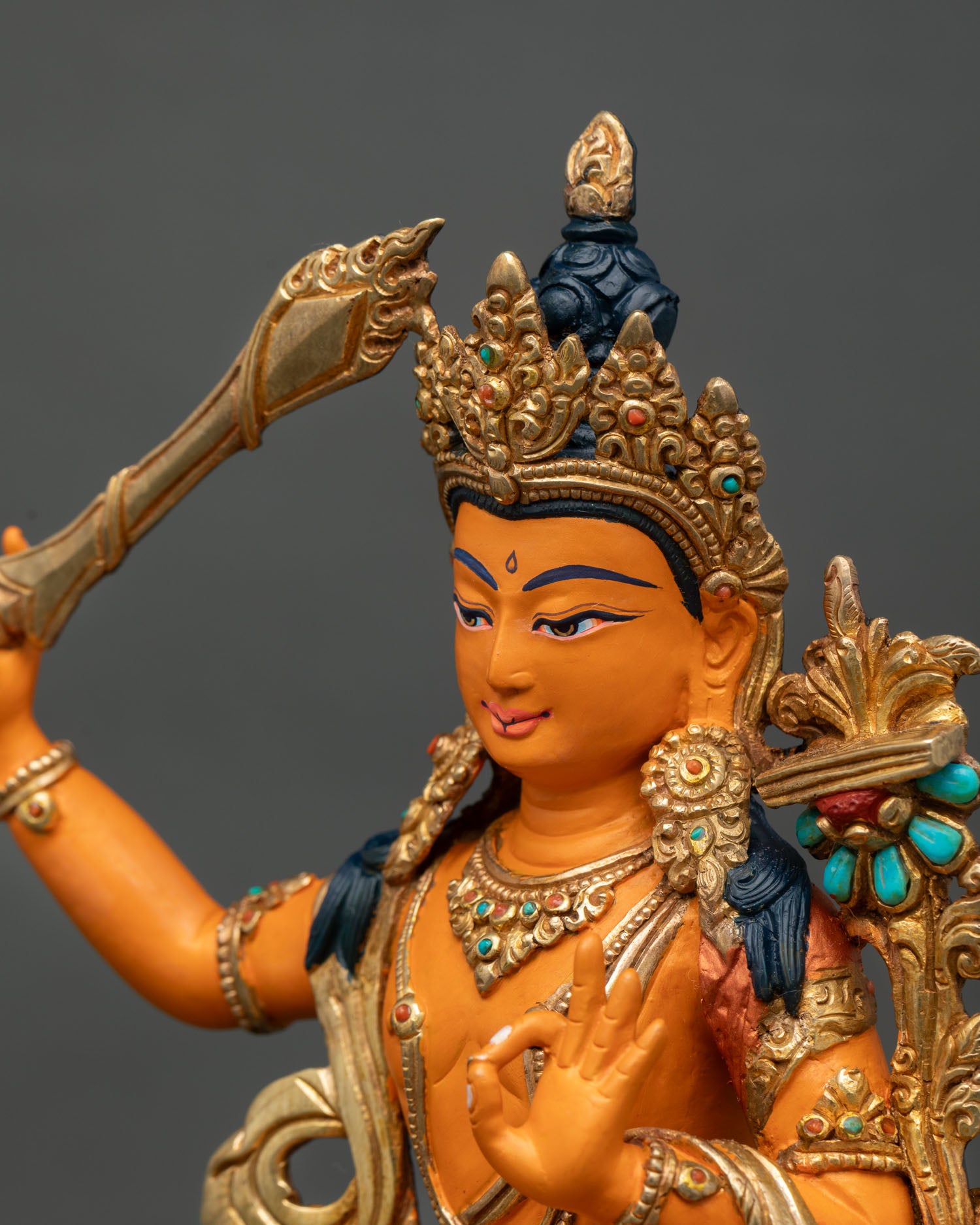 Manjushree Wisdom Deity Statue | Buddhist Spiritual Decor