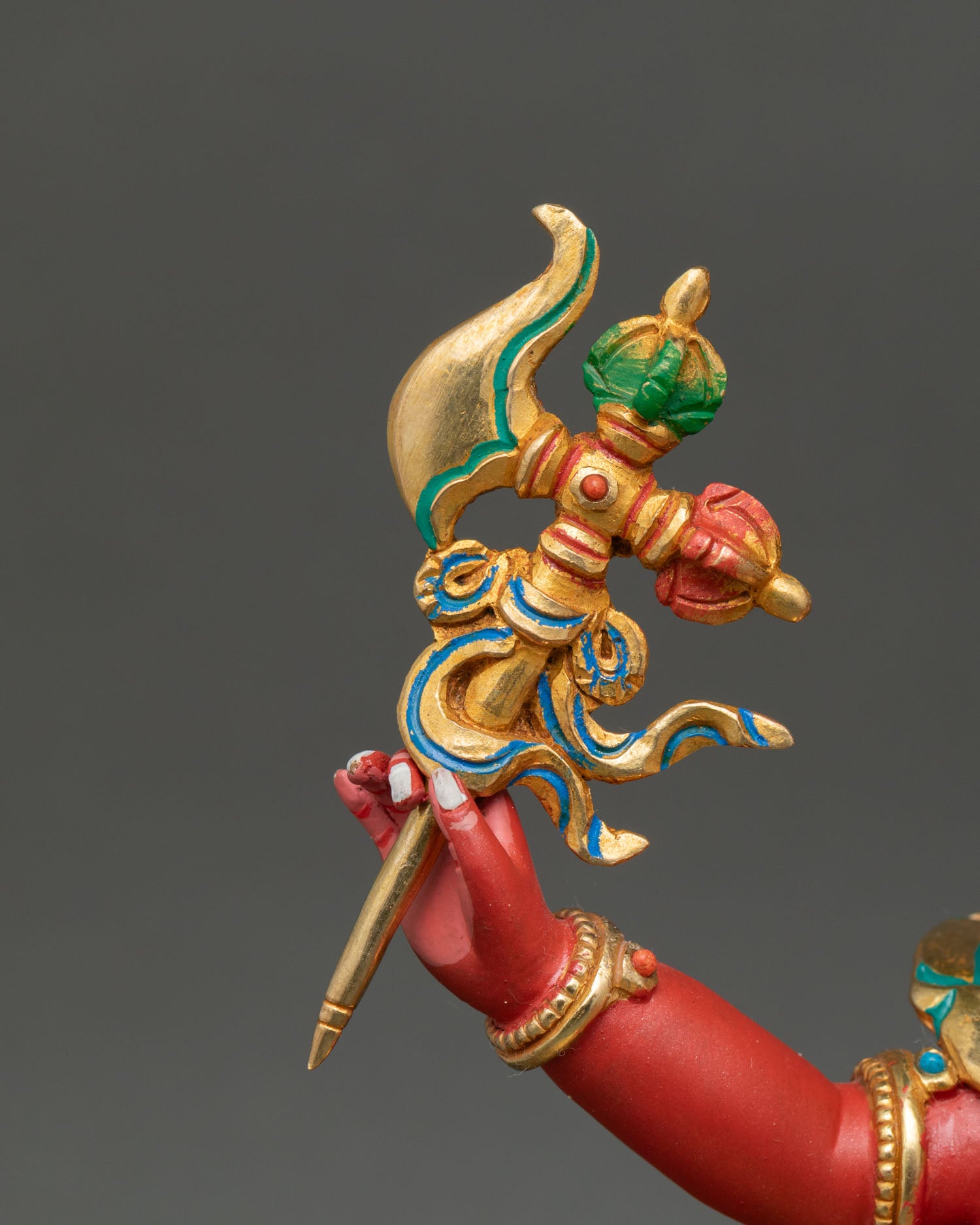 Red Dzambhala Statue | Tibetan Guardian of Wealth