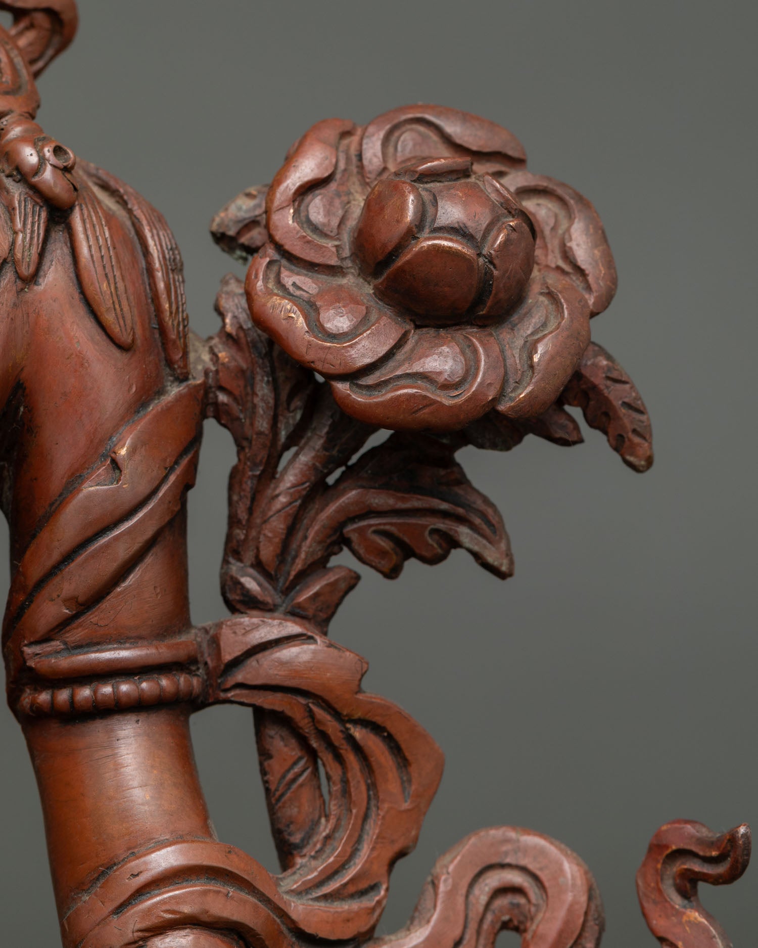 Elegant Lokeshvara Statue | Oxidized Copper Buddhist Sculpture