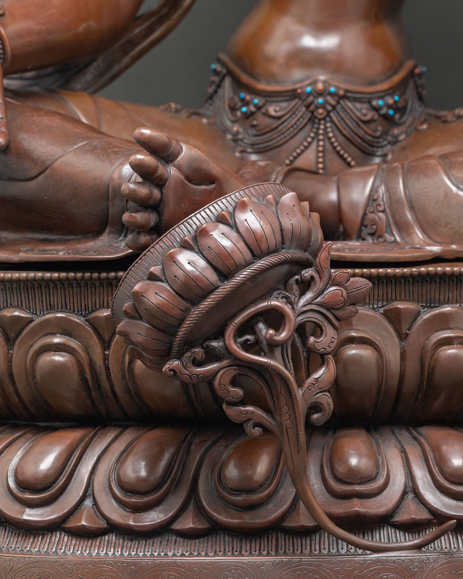 Grand Green Tara Statue | Oxidized Copper Buddhist Sculpture