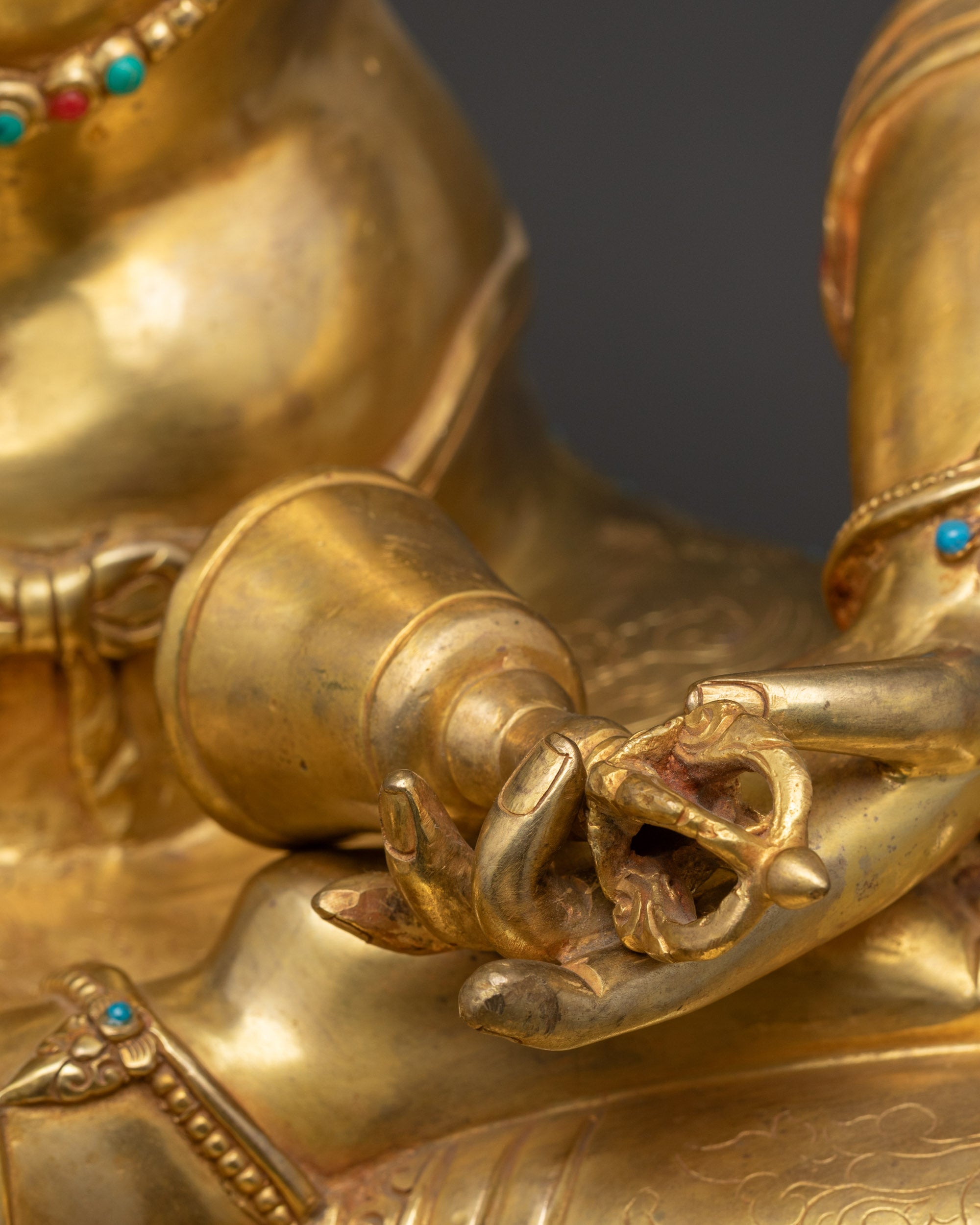 Tibetan Vajrasattva Statue | 24K Gold-Gilded Buddhist Purification Deity