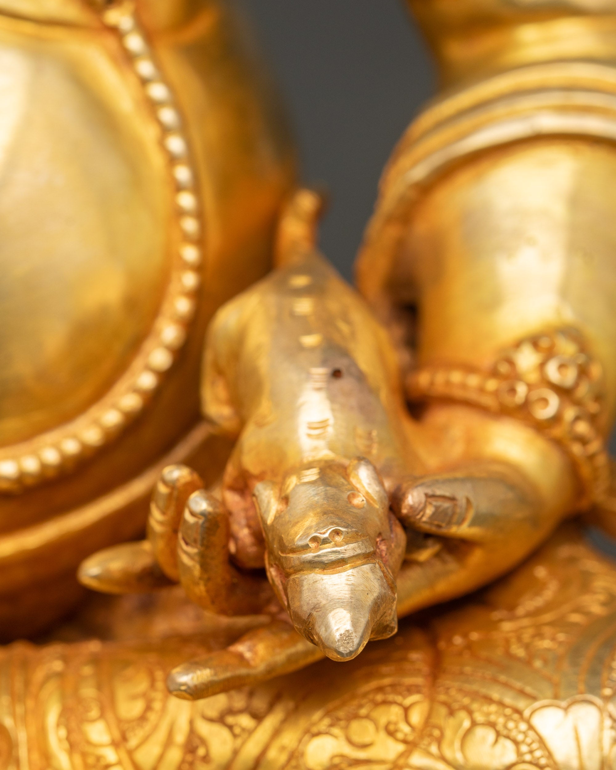 Hand-Carved Dzambhala (Jambhala) Statue | Buddhist Wealth God