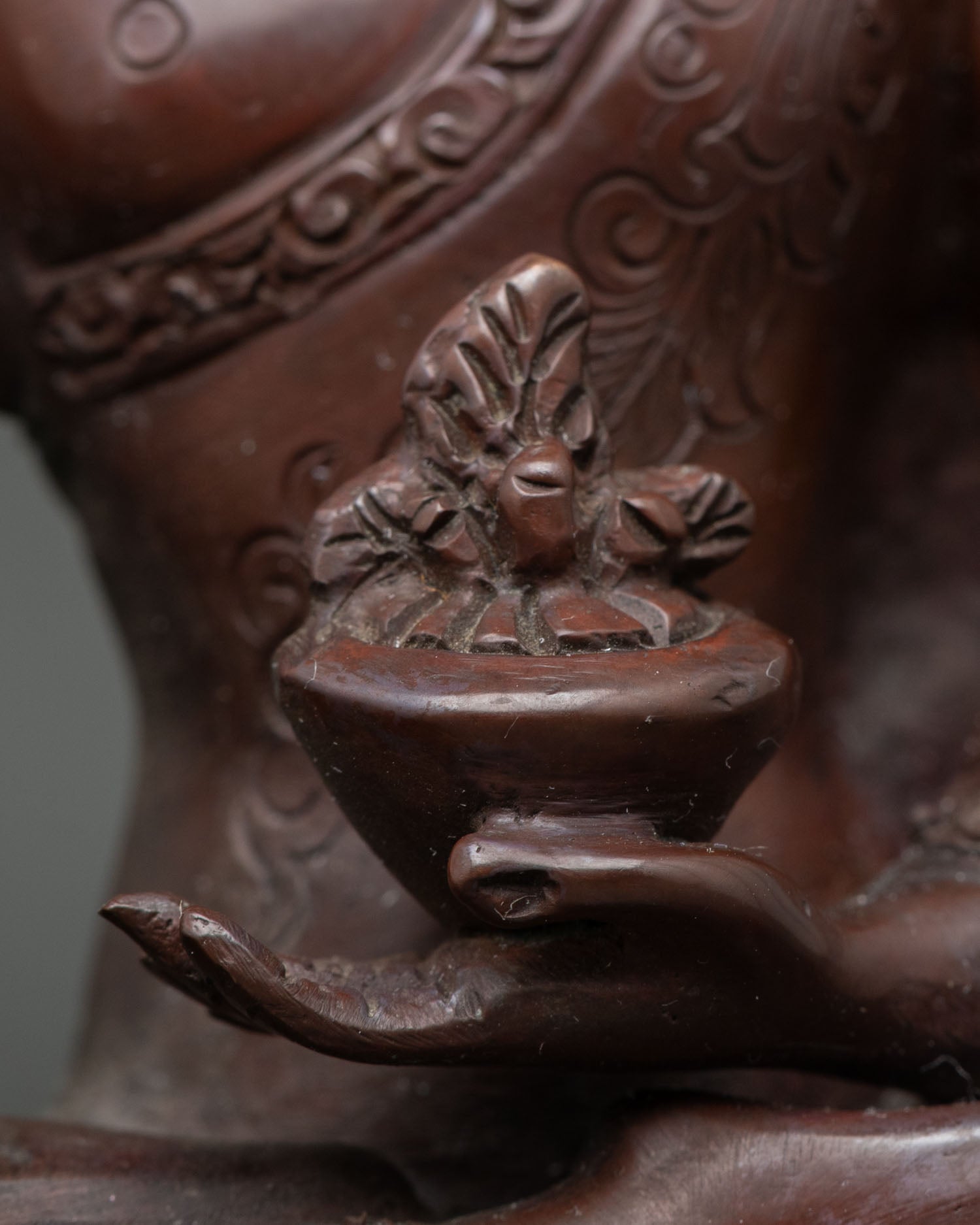 Medicine Buddha Figure | Oxidized Copper Buddhist Statue
