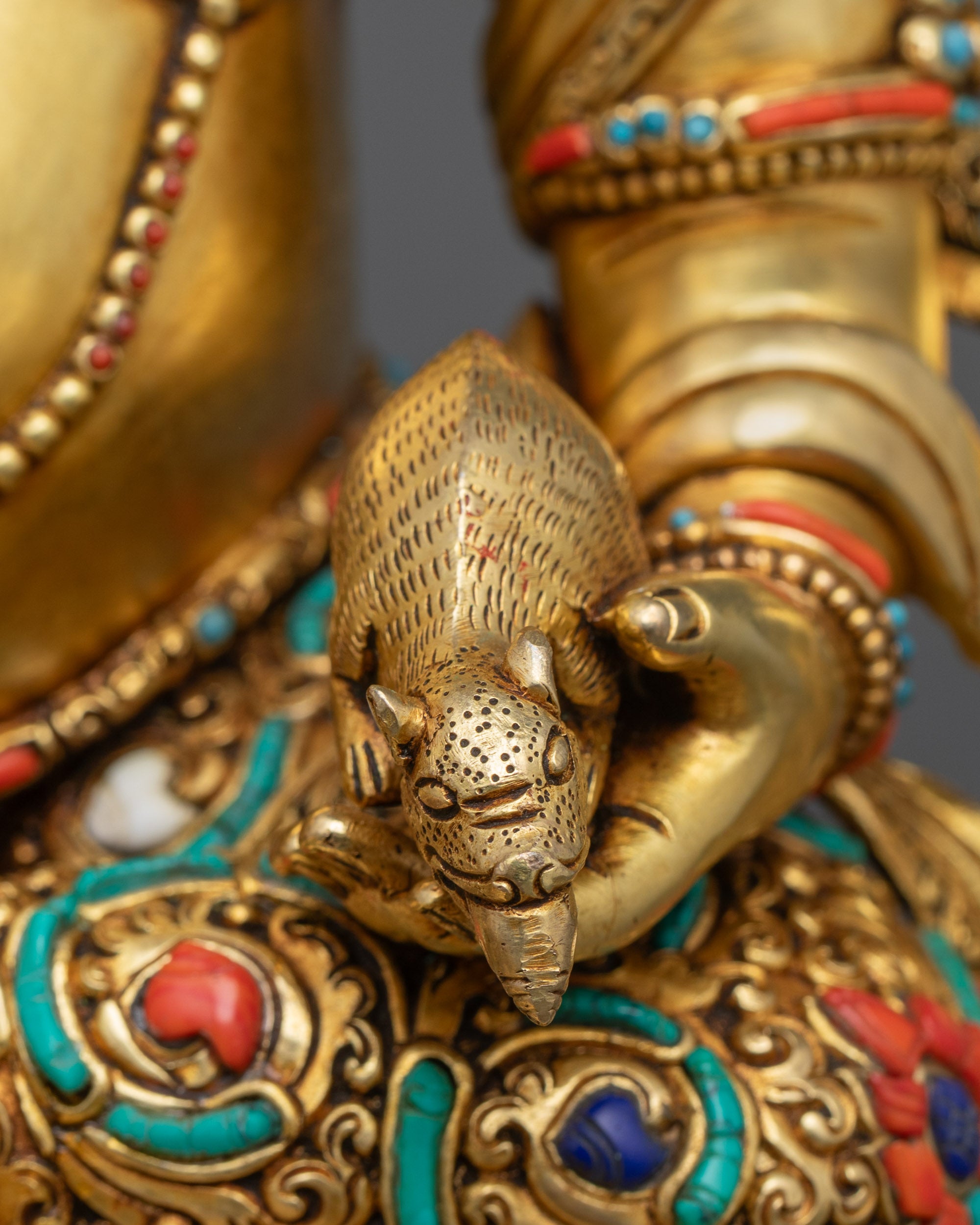Premium Yellow Dzambhala Sculpture | Handcrafted Spiritual Wealth God