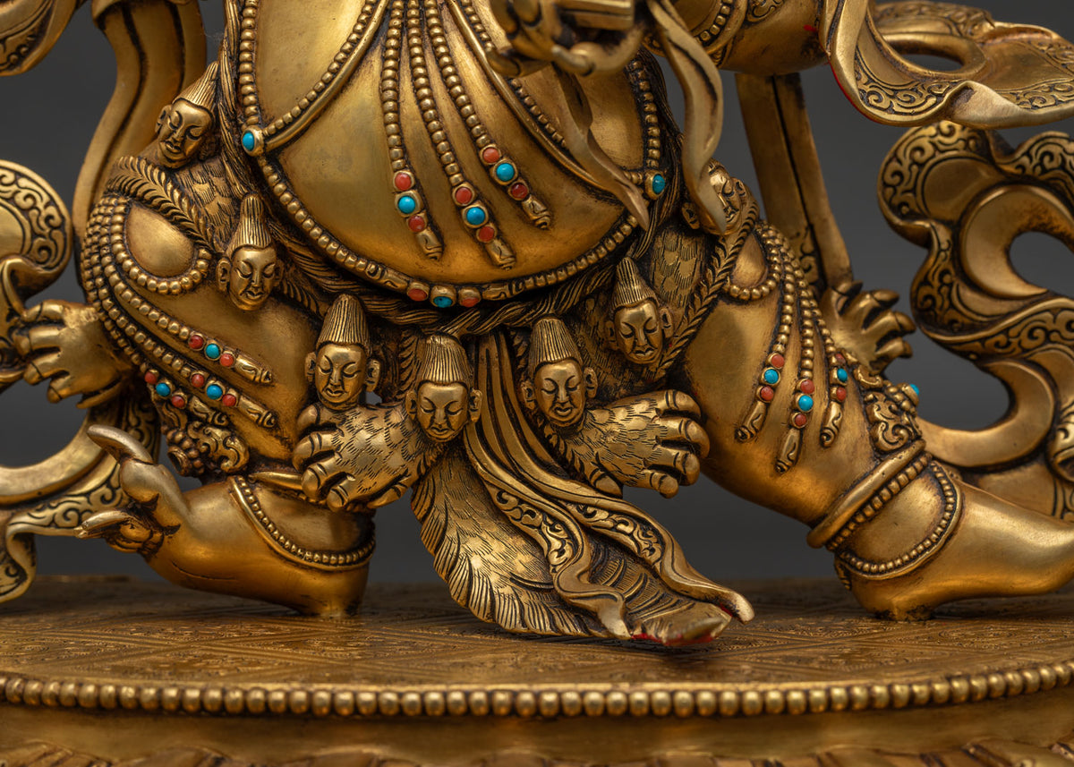 Black Manjushri Copper Statue – Buddhist Altar Artwork from Nepal