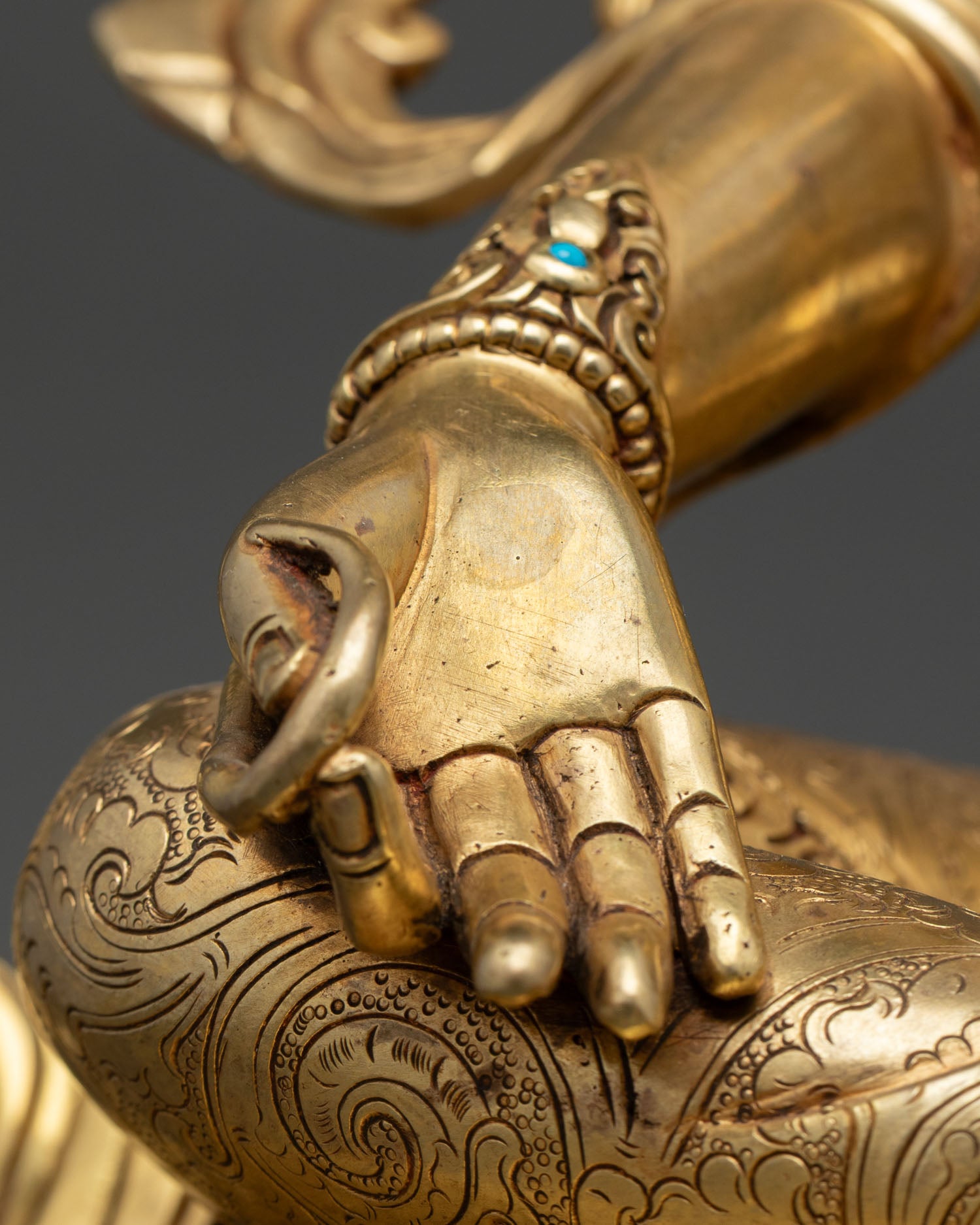 Green Tara Statue –Tibetan Deity with Gold Gilded Finish