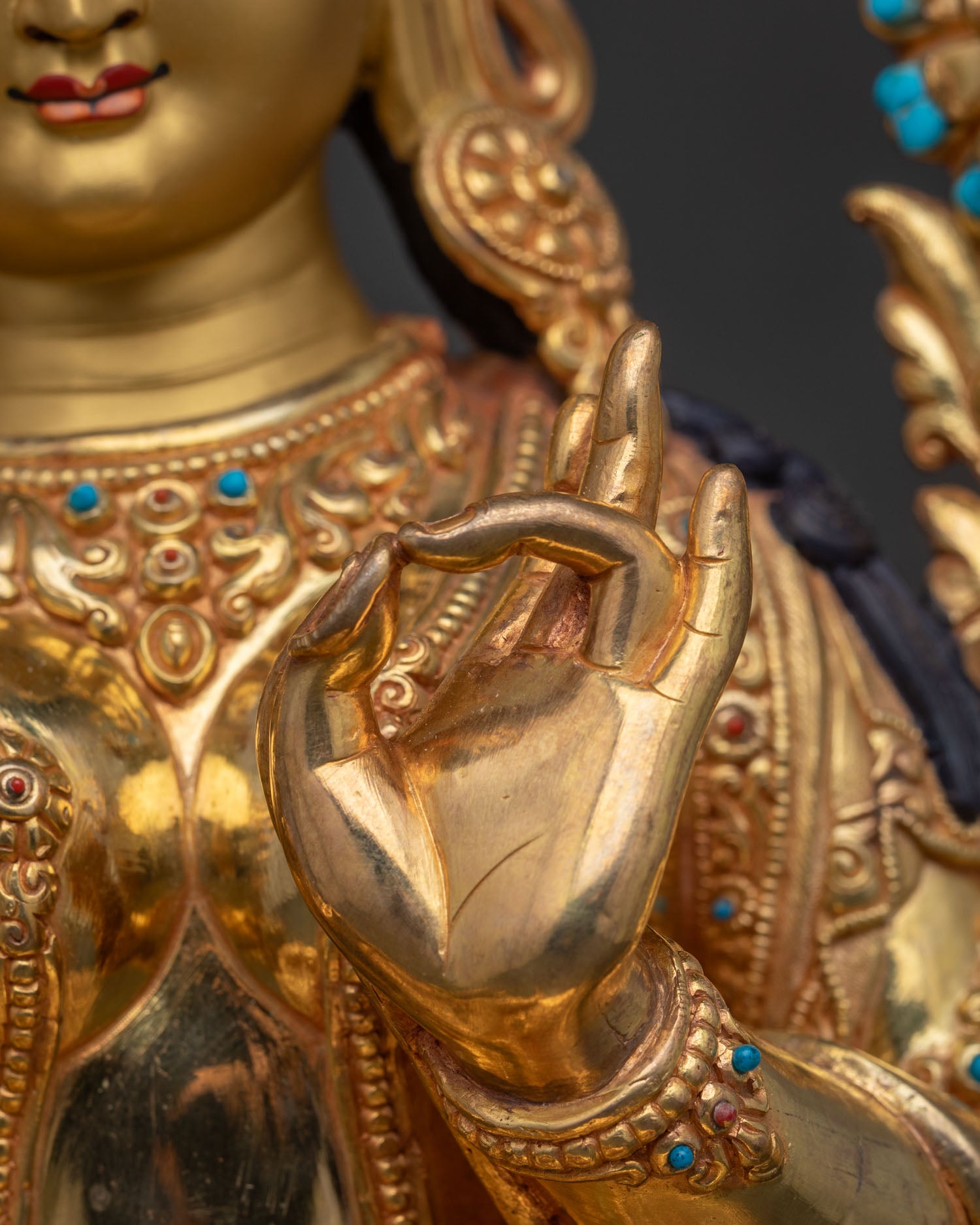 Luxurious Green Tara Statue | Tibetan Buddhist Art from Nepal