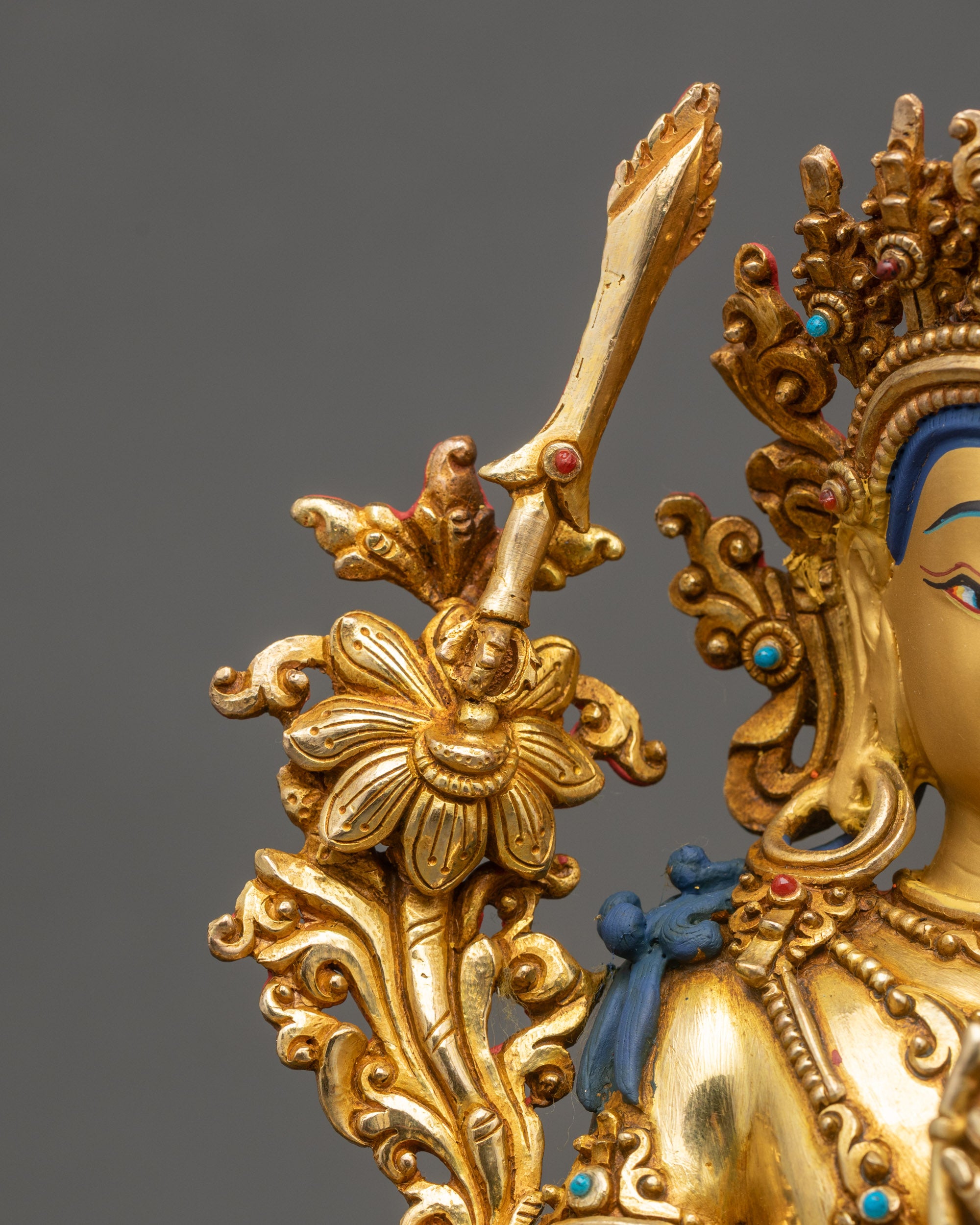 Vadisimha Manjushri Statue | Lion’s Roar Manjushri Buddhist Figurine
