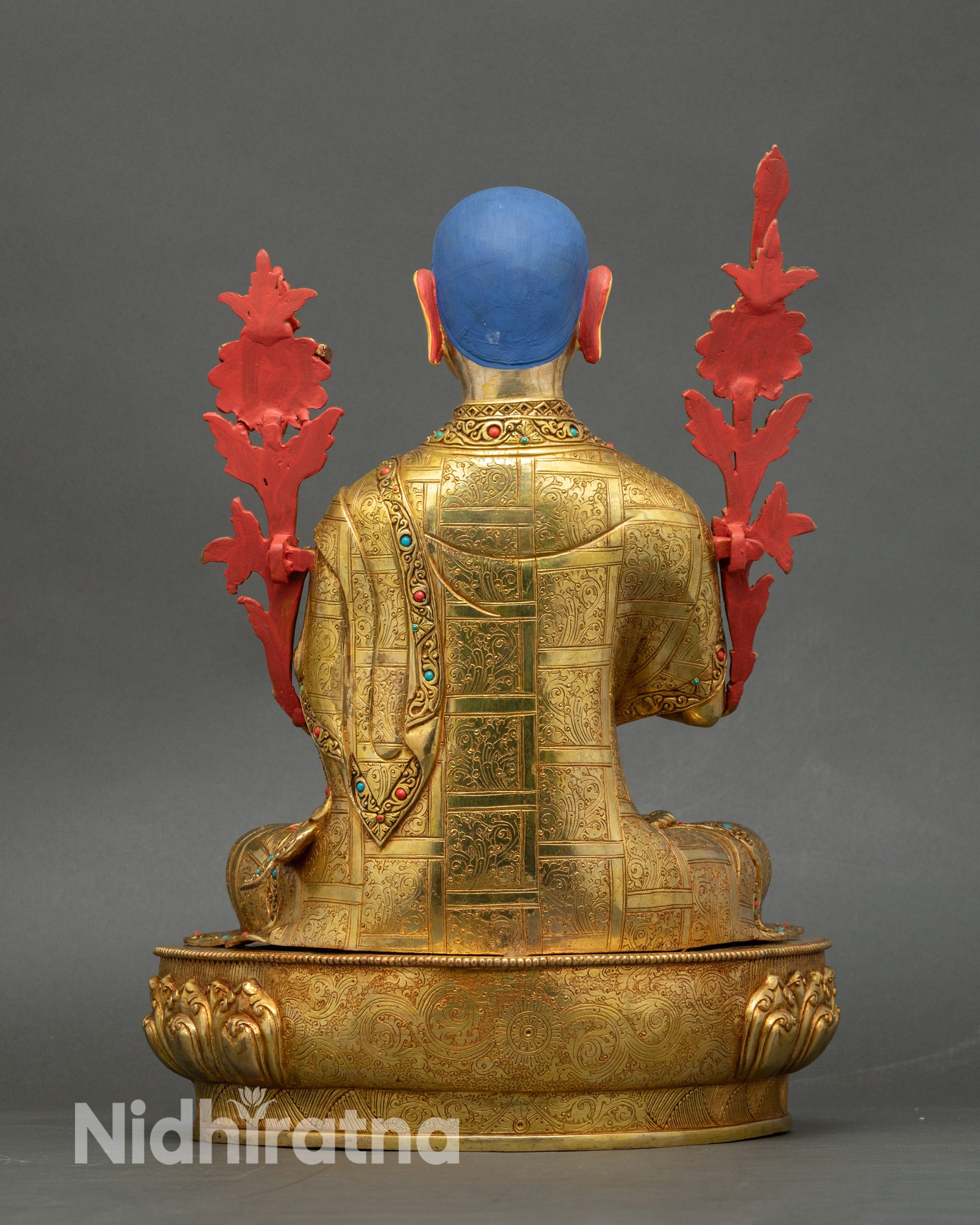 Buddhist Master Tsongkhapa - Handmade Statue Set from Nepal