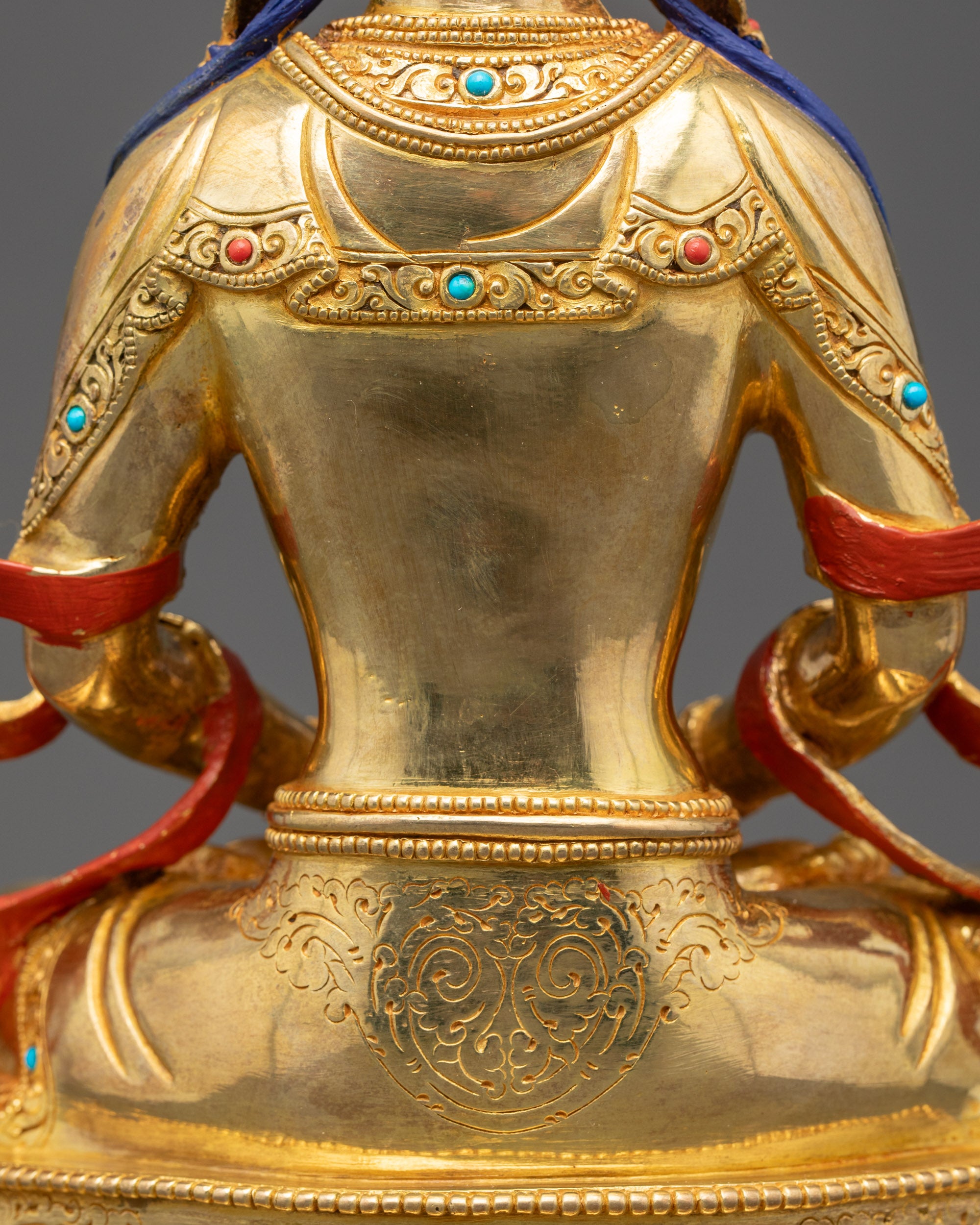Golden Amitayus Sculpture | Authentic Buddha for Longevity & Blessings