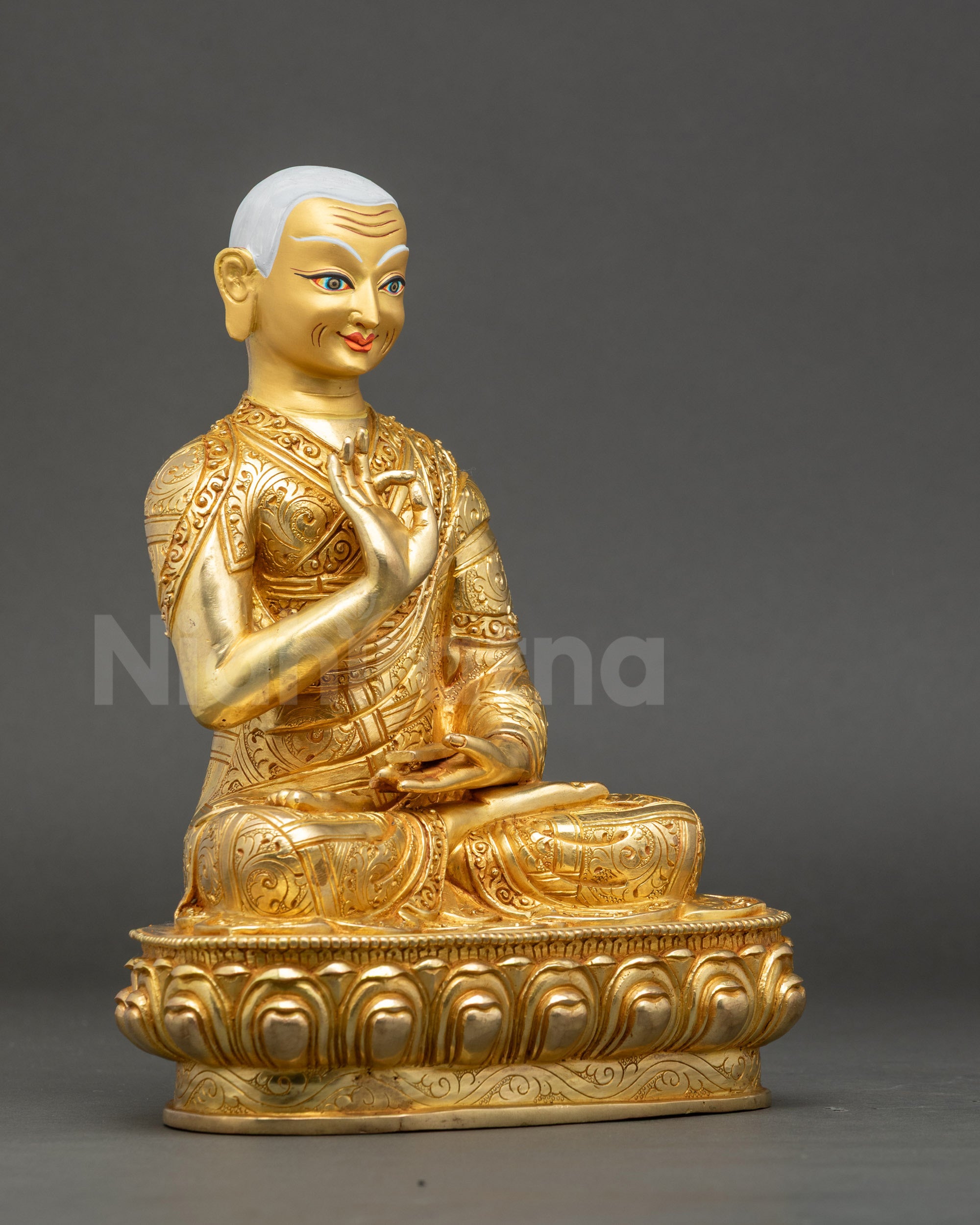 Lama Tsongkhapa Statue Set | Handmade Himalayan Sculptures