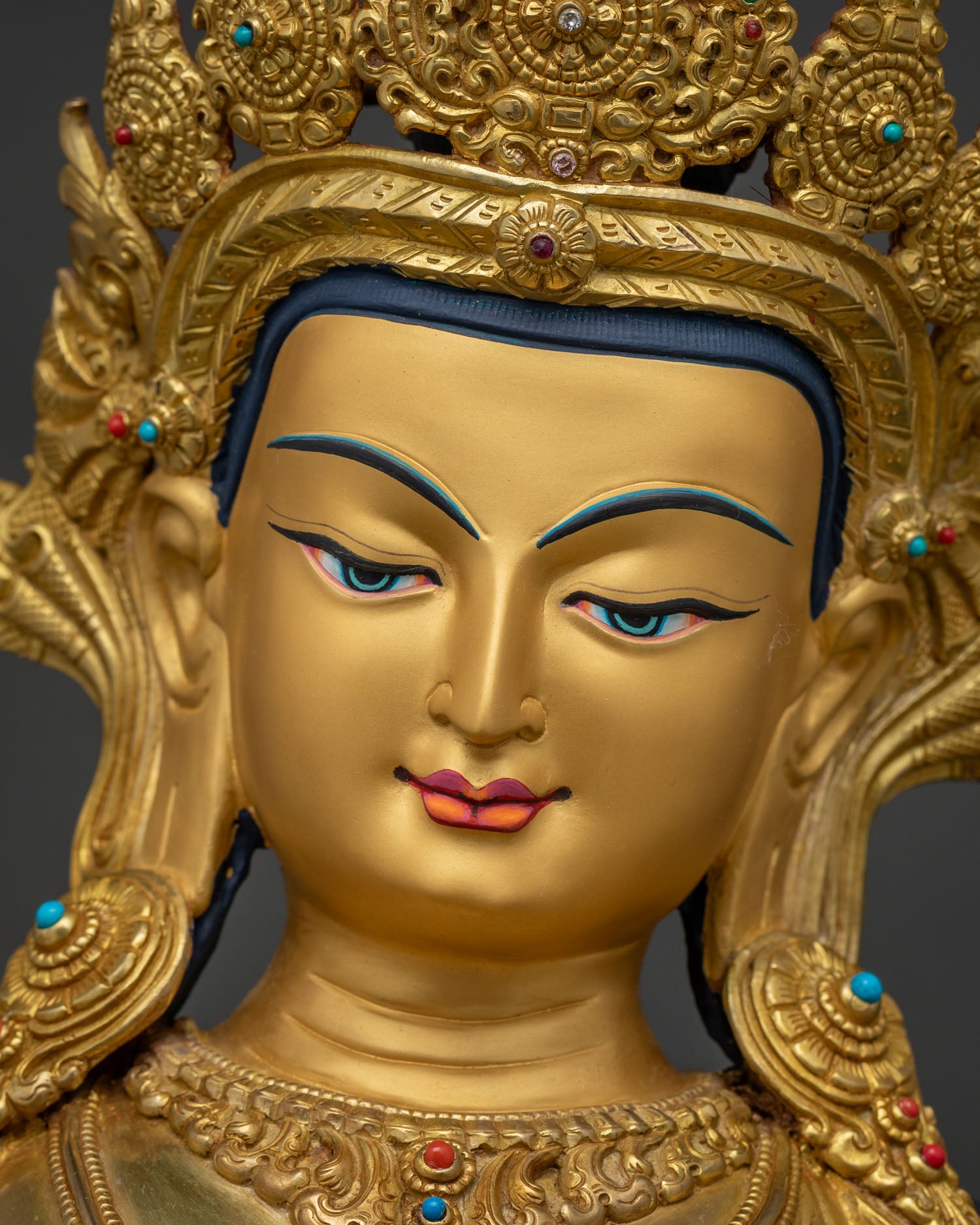 The Vajrasattva Statue | 24K Gold Fire-Gilded Sculpture from Nepal