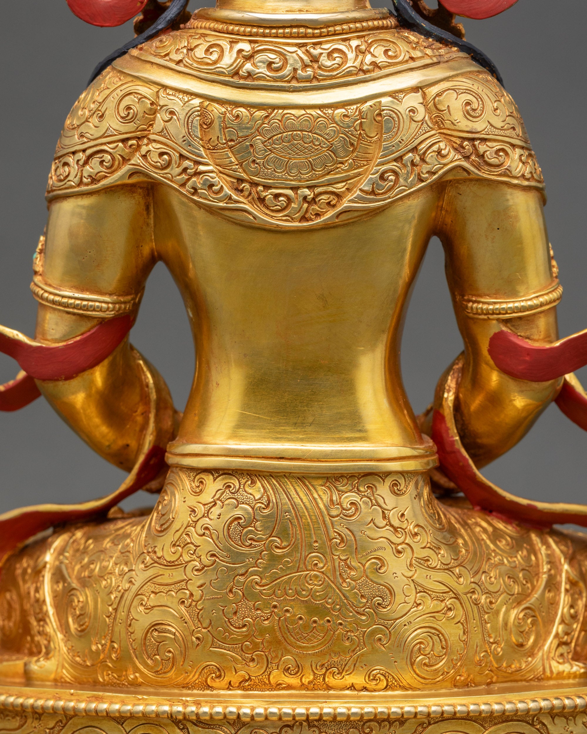 Tibetan Amitayus Statue | Traditionally Handcrafted Copper Sculpture