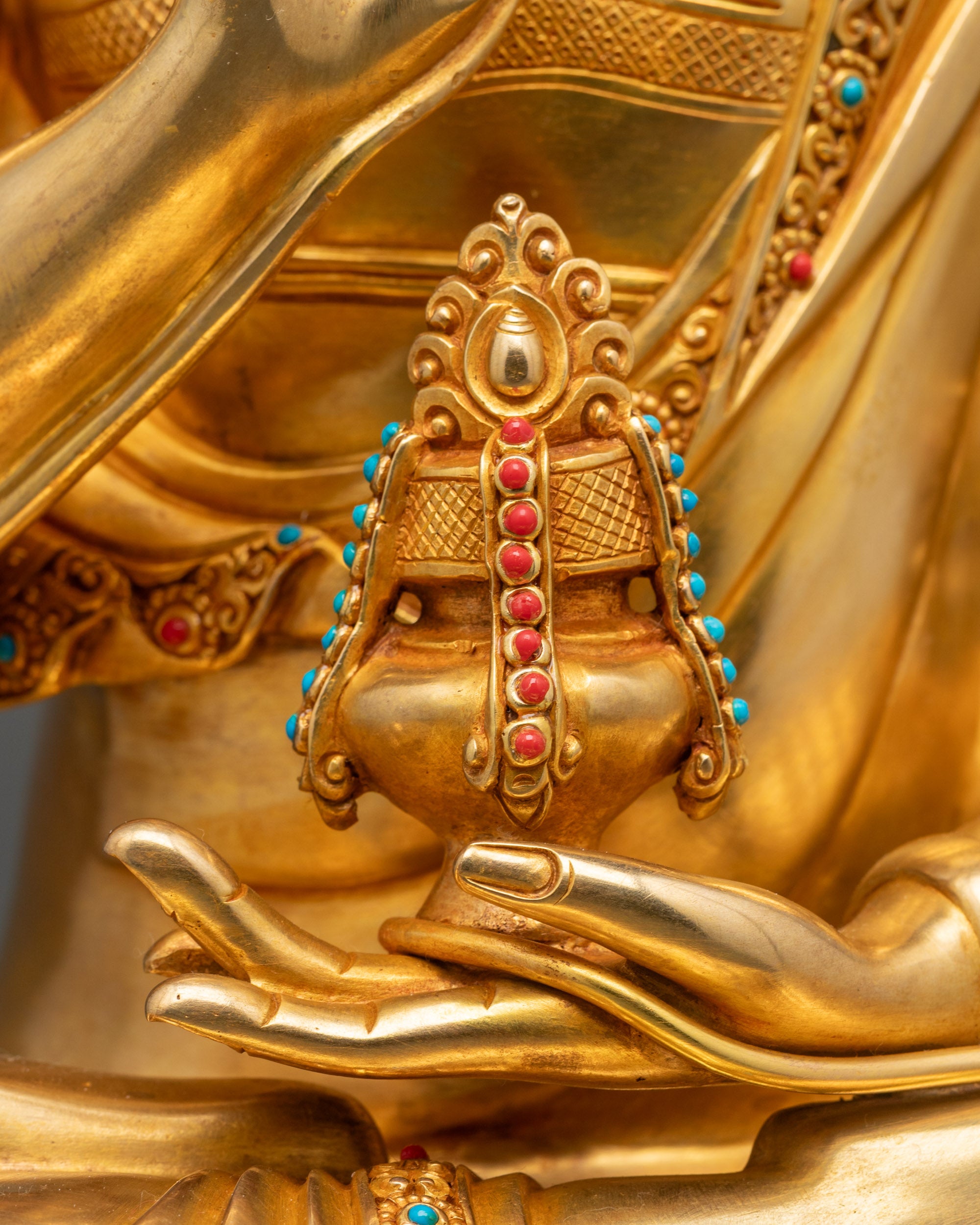 16" Nepalese Je Tsongkhapa Sculpture | Enlightened Lama of Wisdom