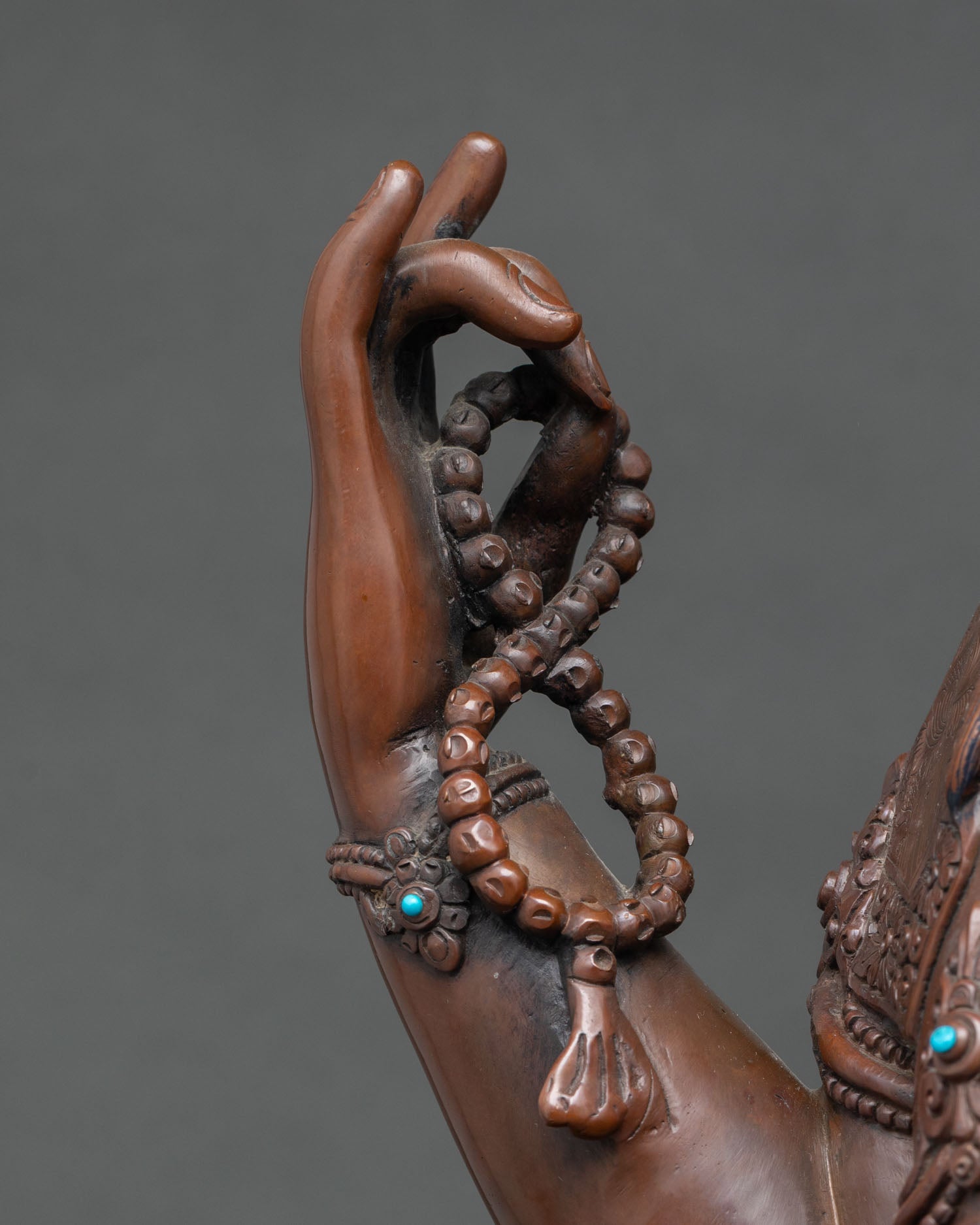 Four-Armed Chenrezig Statue | Oxidized Copper Sculpture