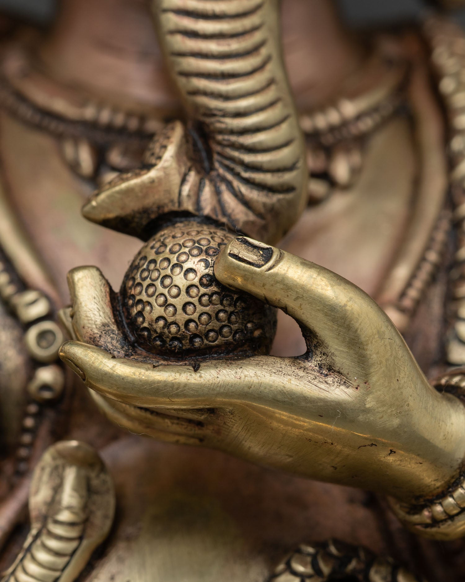 Divine Ganesh Copper Statue | Handmade Buddhist-Hindu Art from Nepal