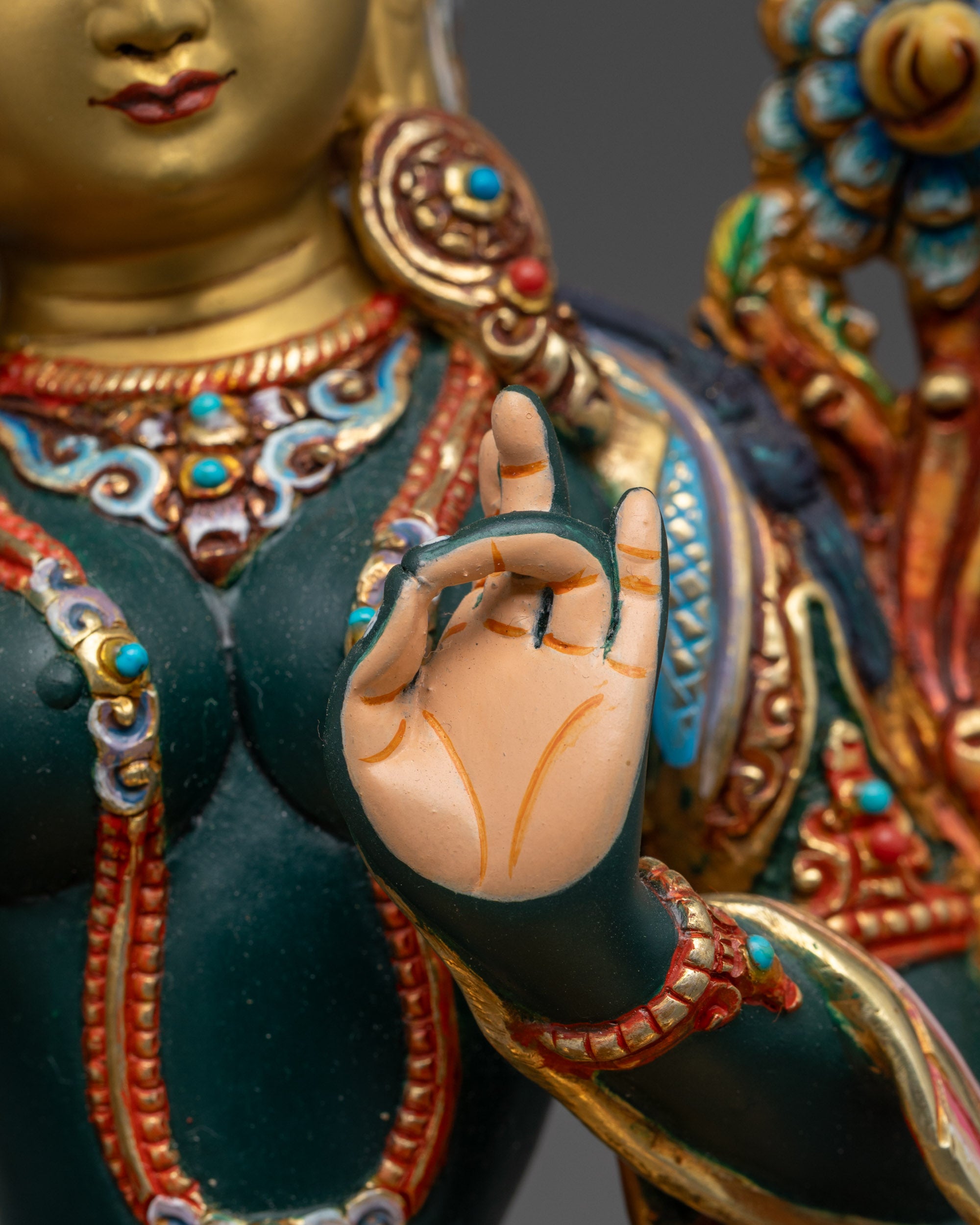 Beautifully Detailed Green Tara Statue | Art for Spiritual Enlightenment