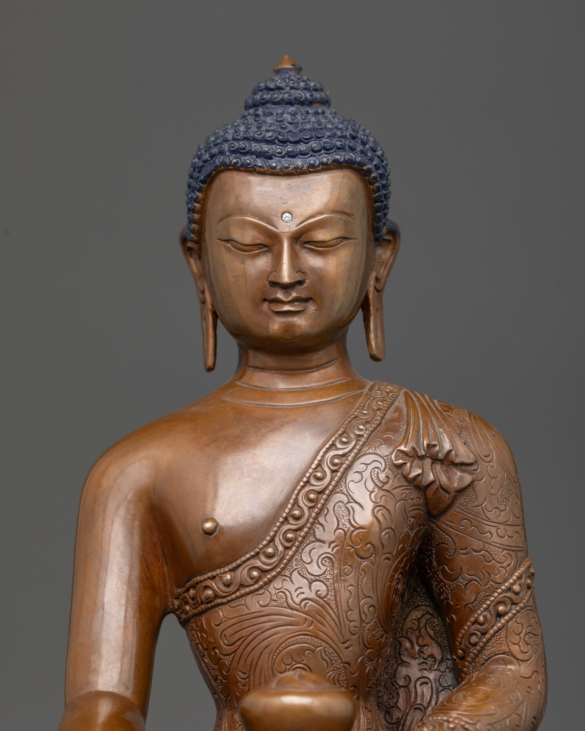 Oxidixed Shakyamuni Buddha Statue