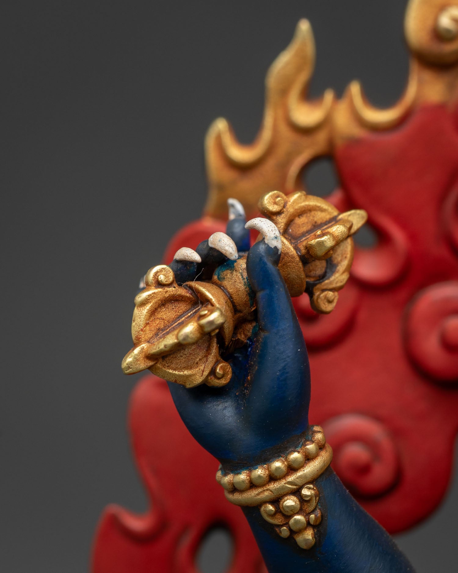Protector Vajrapani Statue | Hand-Painted Copper Sculpture from Nepal
