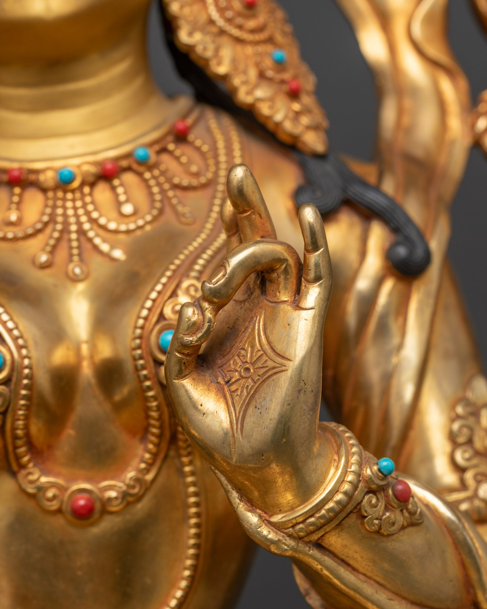 Peaceful Green Tara Statue | Handcrafted Tibetan Goddess for Home Decor