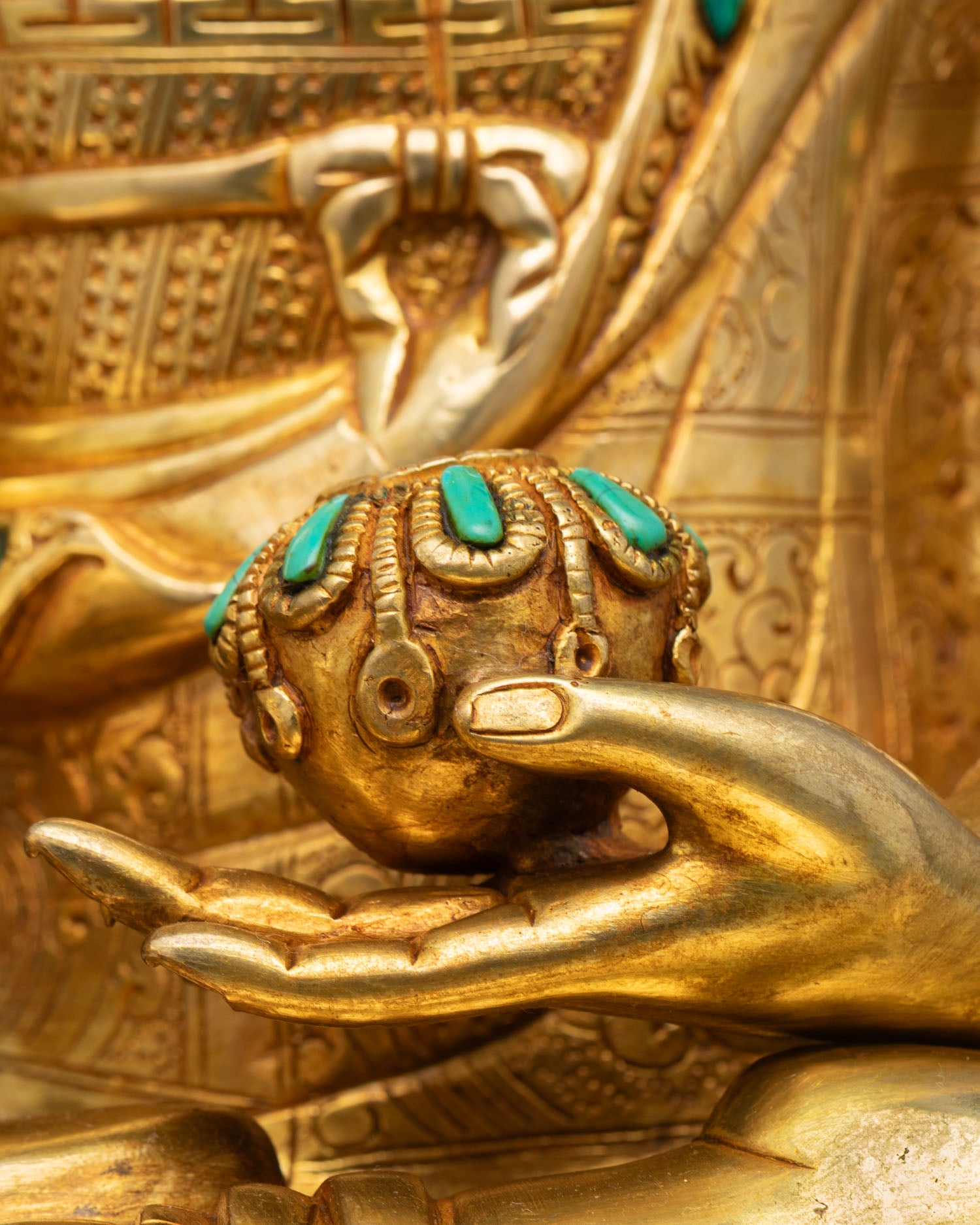 Shakyamuni Buddha Statue | 24K Gold Fire-Gilded Copper Art