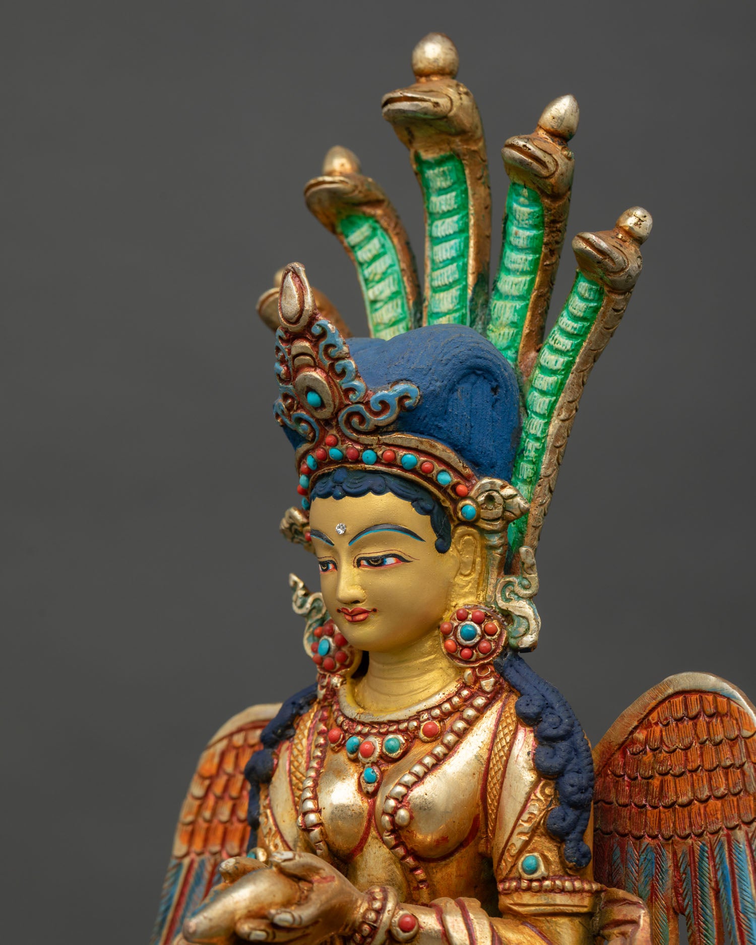 Naga Kanya Statue | Mystical Serpent Goddess Figurine Nepal