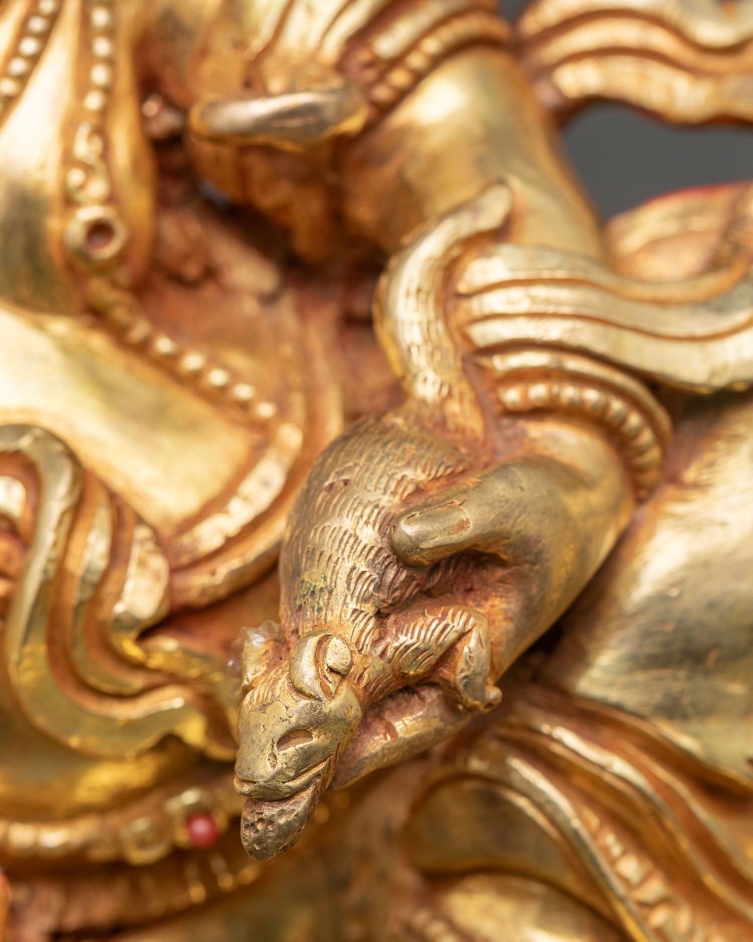 White Dzambhala Statue | 24K Gold Wealth Deity from Nepal