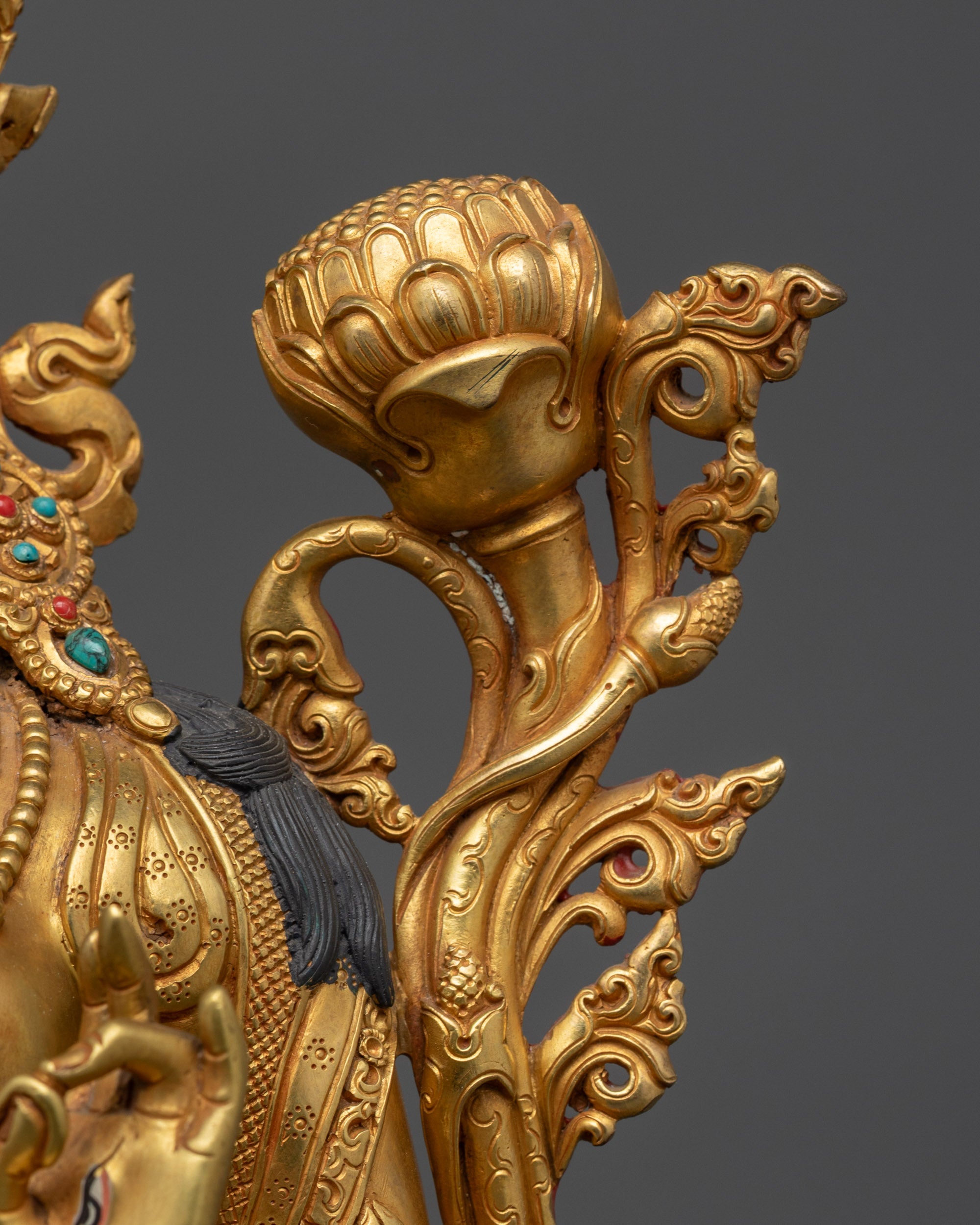 Seven-Eyed White Tara Sculpture | Longevity & Peaceful Energy Decor