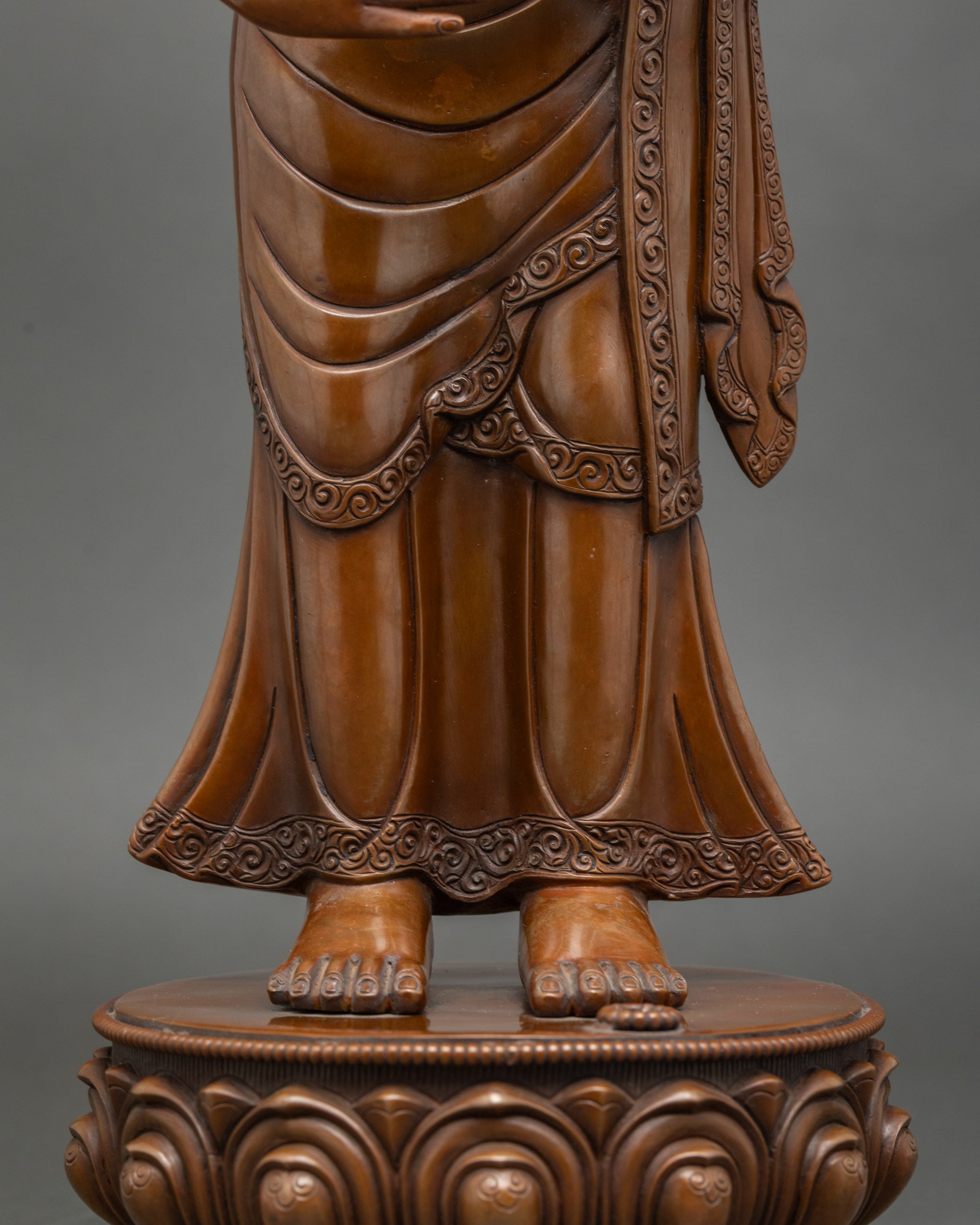 Hand-carved Sculpture of Buddha's Two Disciples