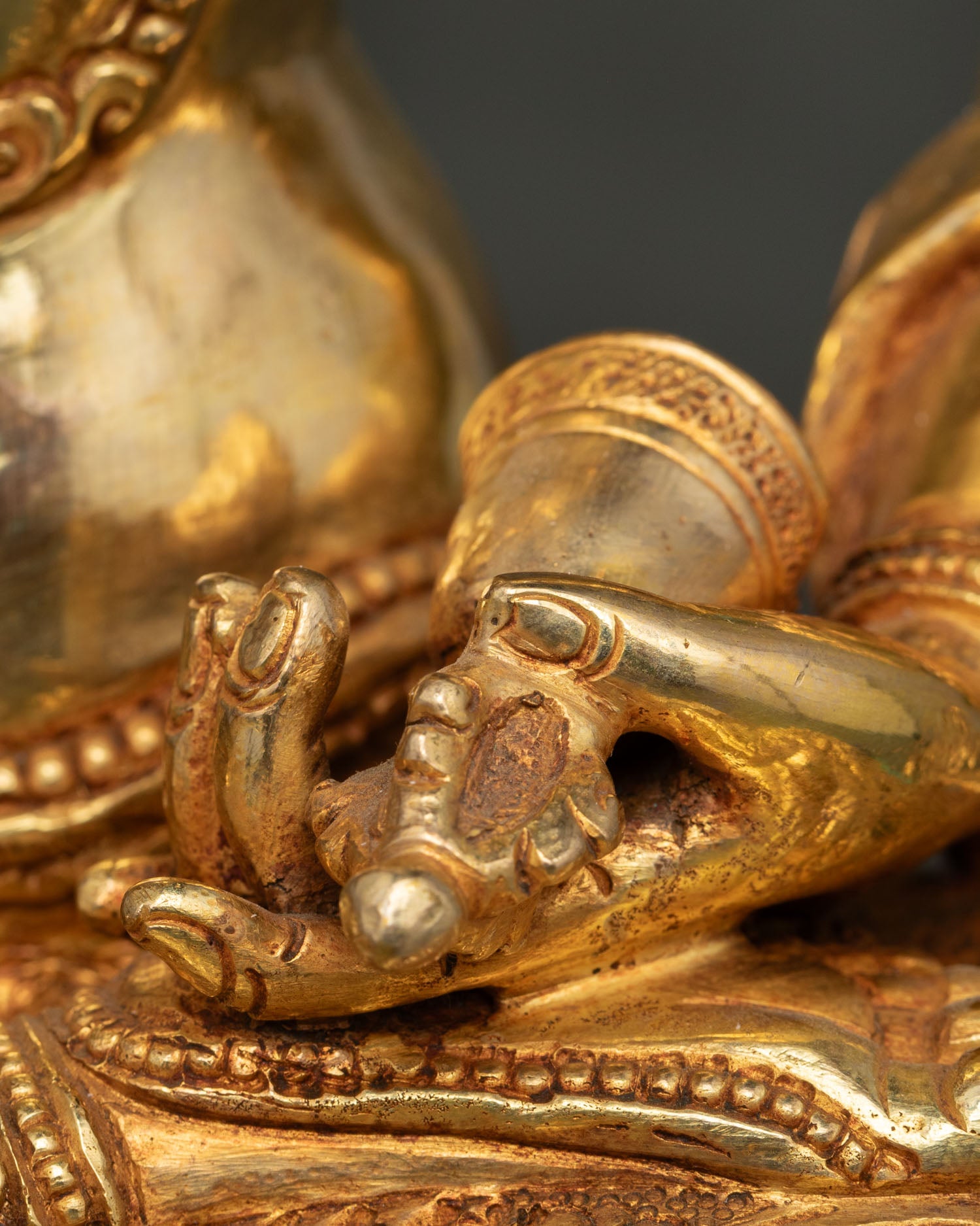 Vajrasattva Statue | Gold-Gilded Tibetan Purification Deity
