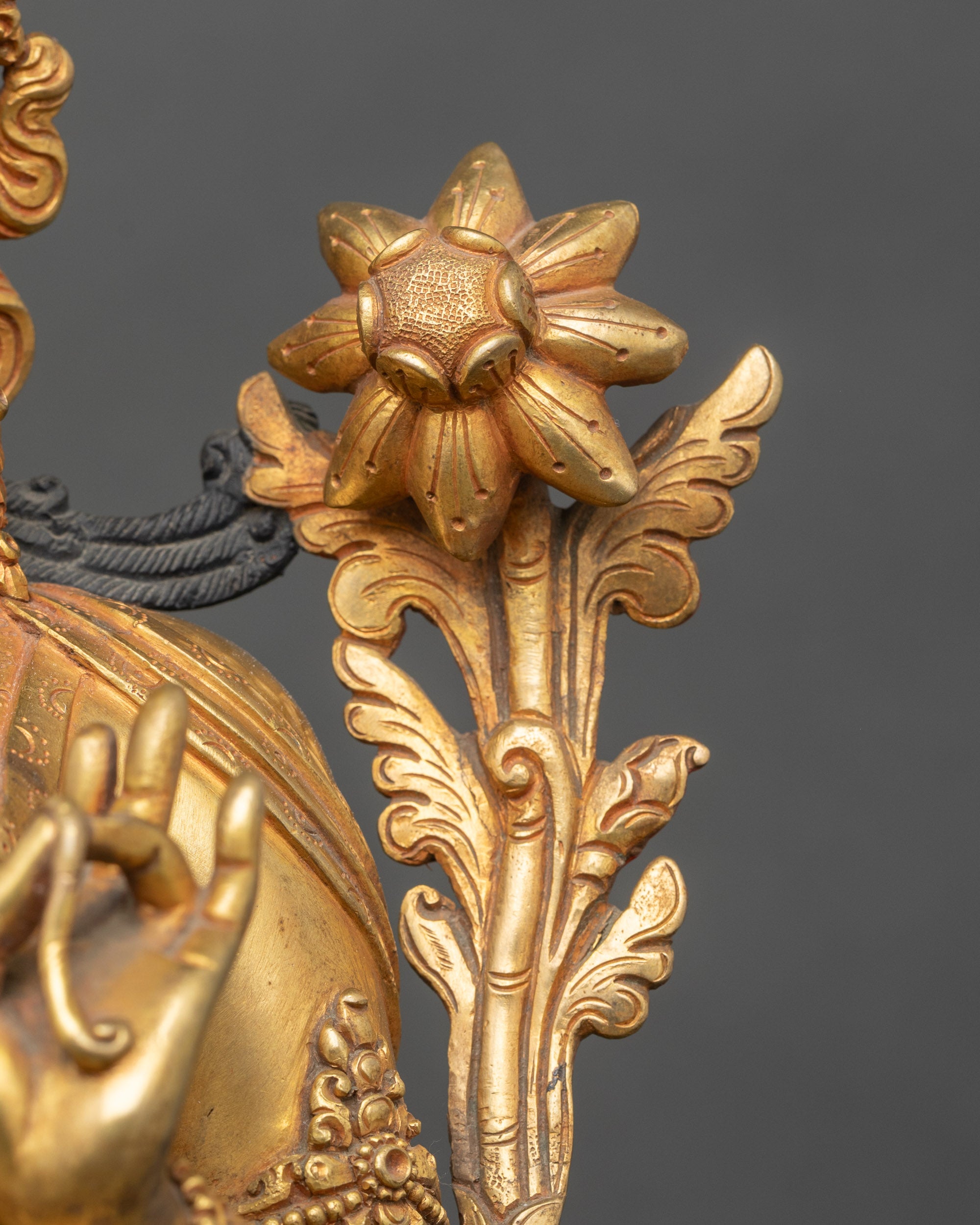 Nepalese Mother Green Tara Statue | 24K Gold Gilded Buddhist Art