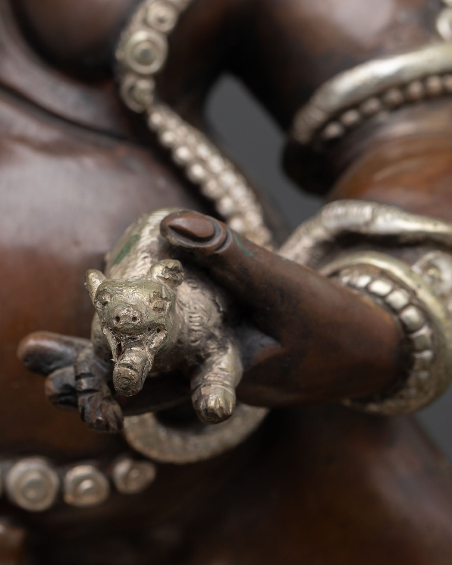 Fine Black Dzambhala Statue | Handmade Buddhist Treasure
