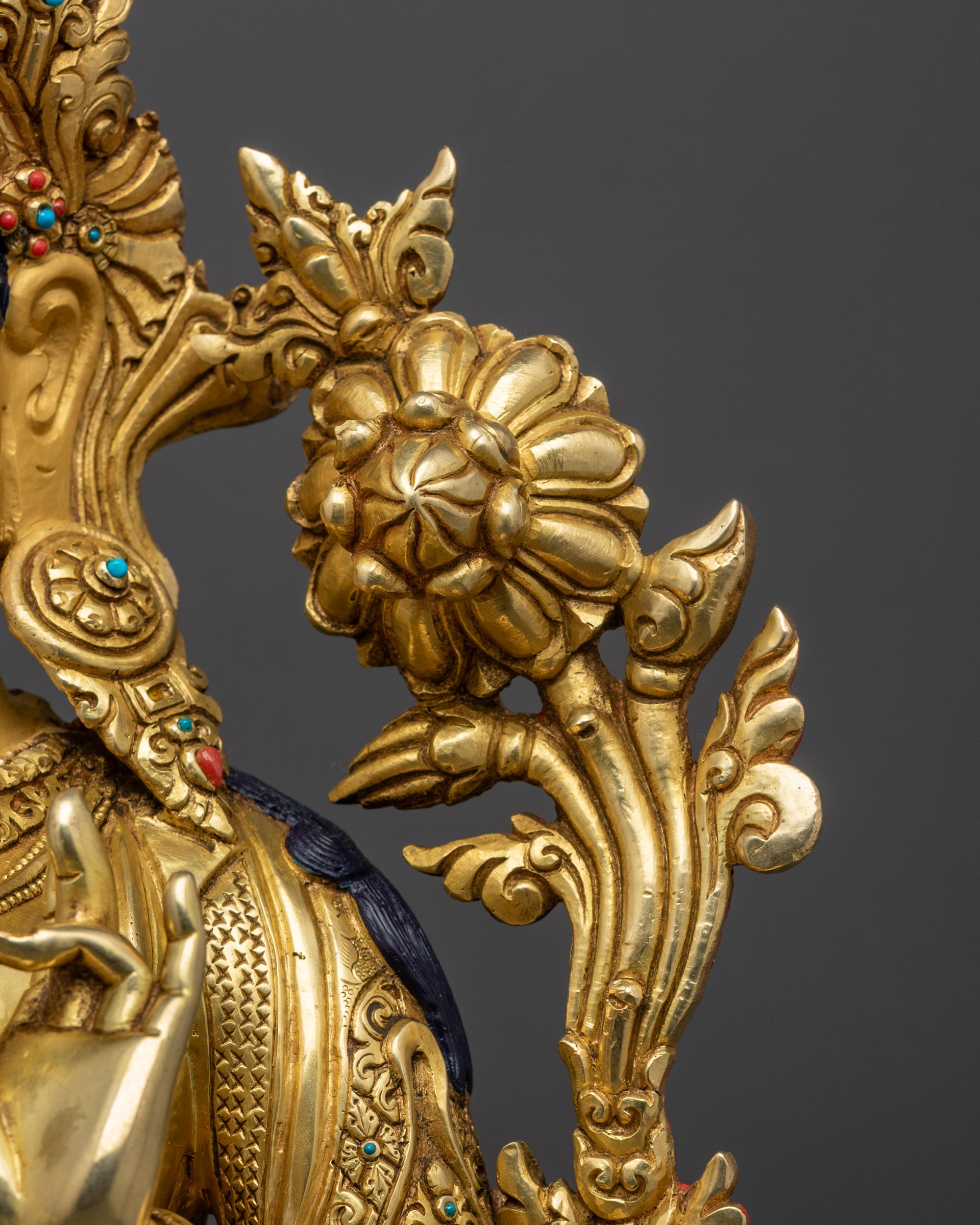 Handmade Green Tara Statue | Tibetan Buddhist Protector Meditation Art