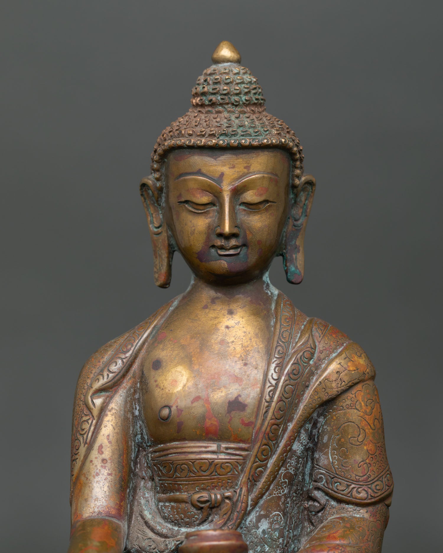Antique Finish Shakyamuni Buddha Statue | Timeless Buddhist Art