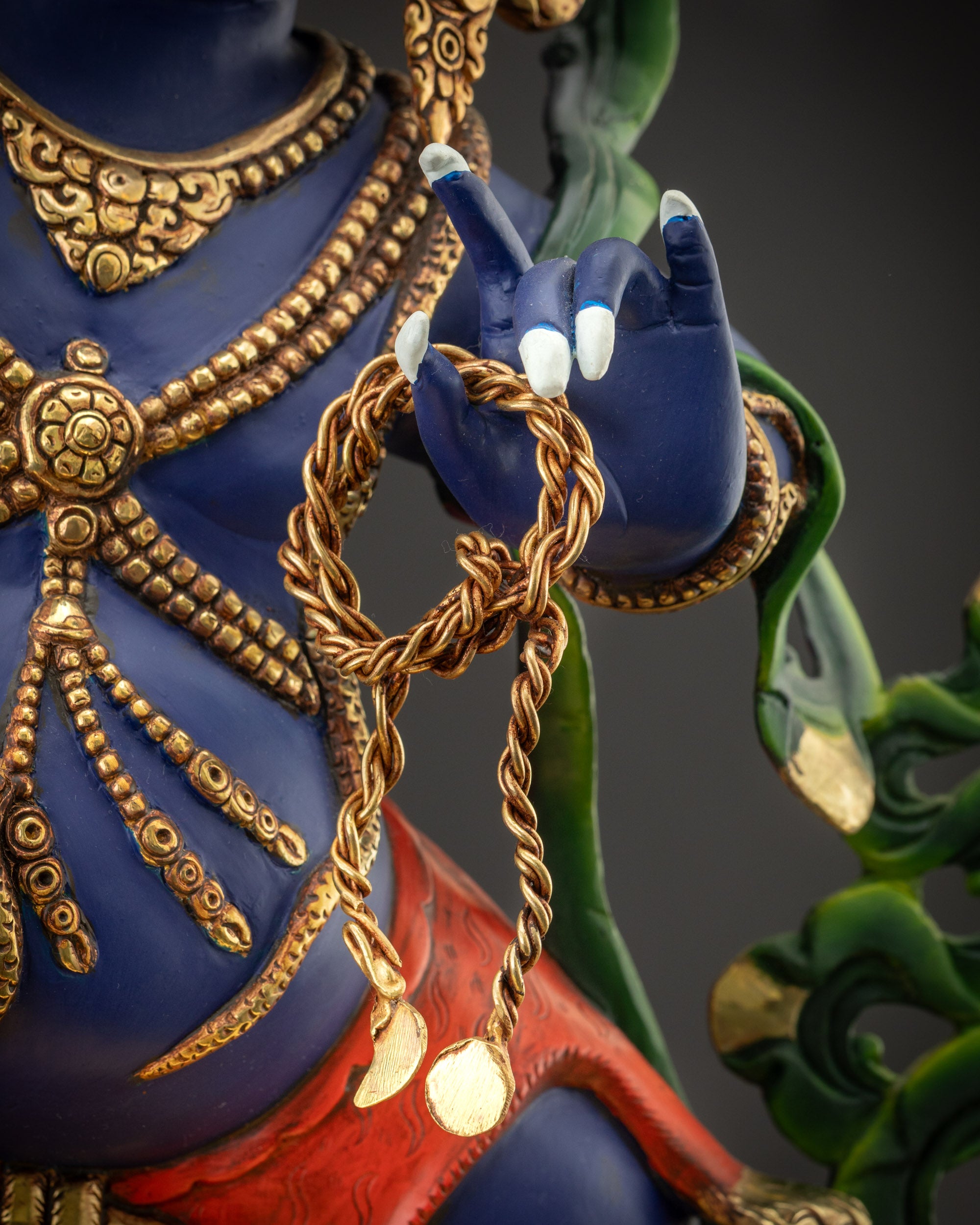 Vibrant Masterpiece Vajrapani Statue | Rare Thunderbolt Bearer Sculpture