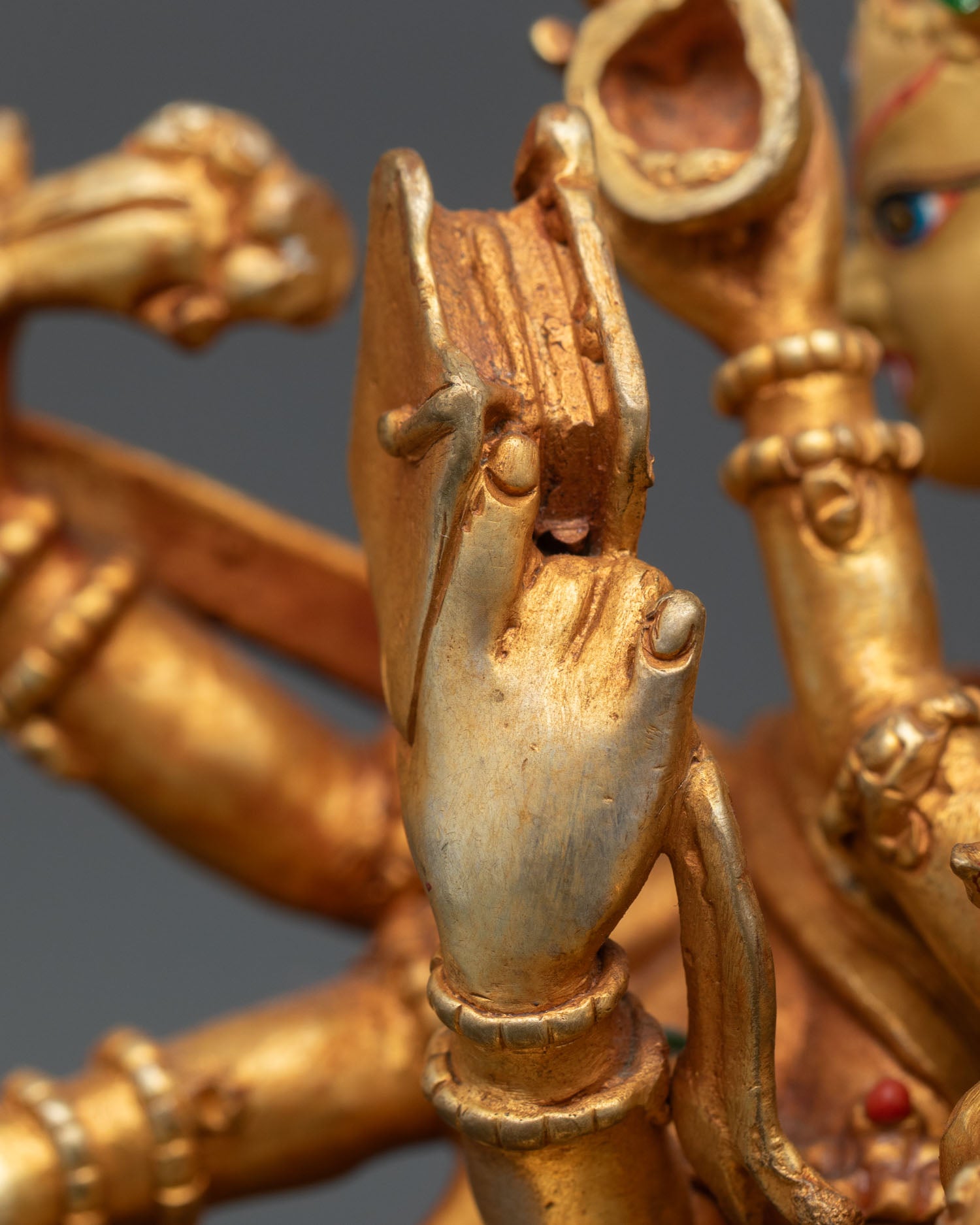 Chakrasamvara Yab-Yum Statue | Fire Gilded Buddhist Sculpture