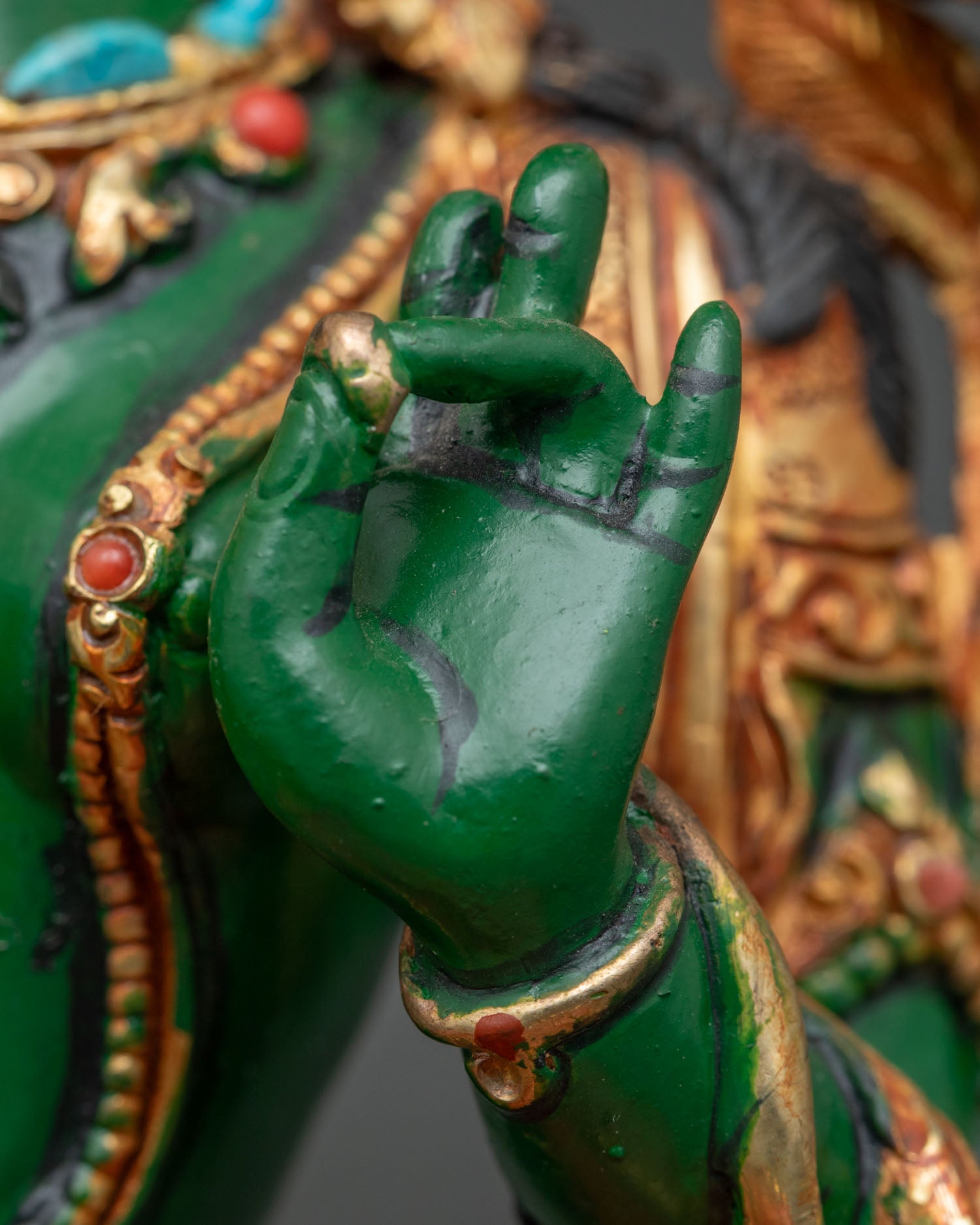 Green Tara Statue | Handmade Newari Craftsmanship