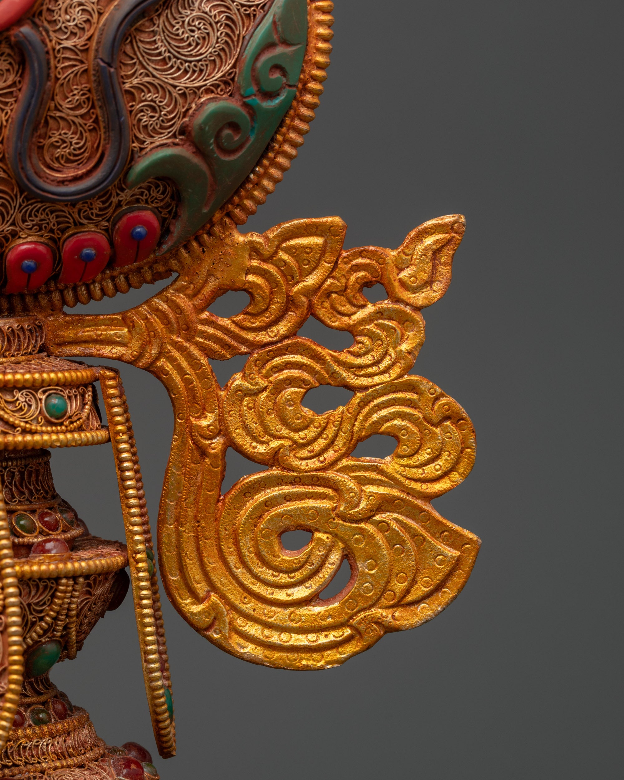 Wheel of Dharma with Kalash Base | Himalayan Buddhist Craft in Nepal