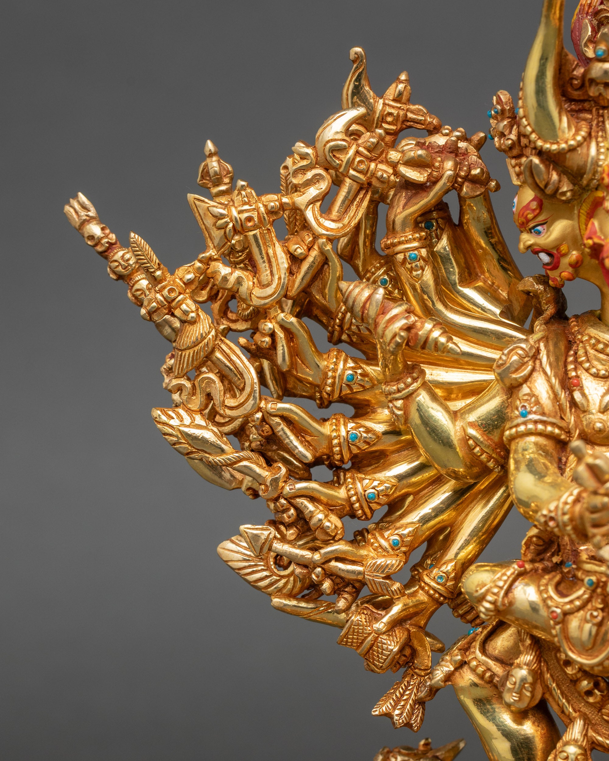 Handcrafted Yamantaka with Consort Statue | Buddhist Tantra Art