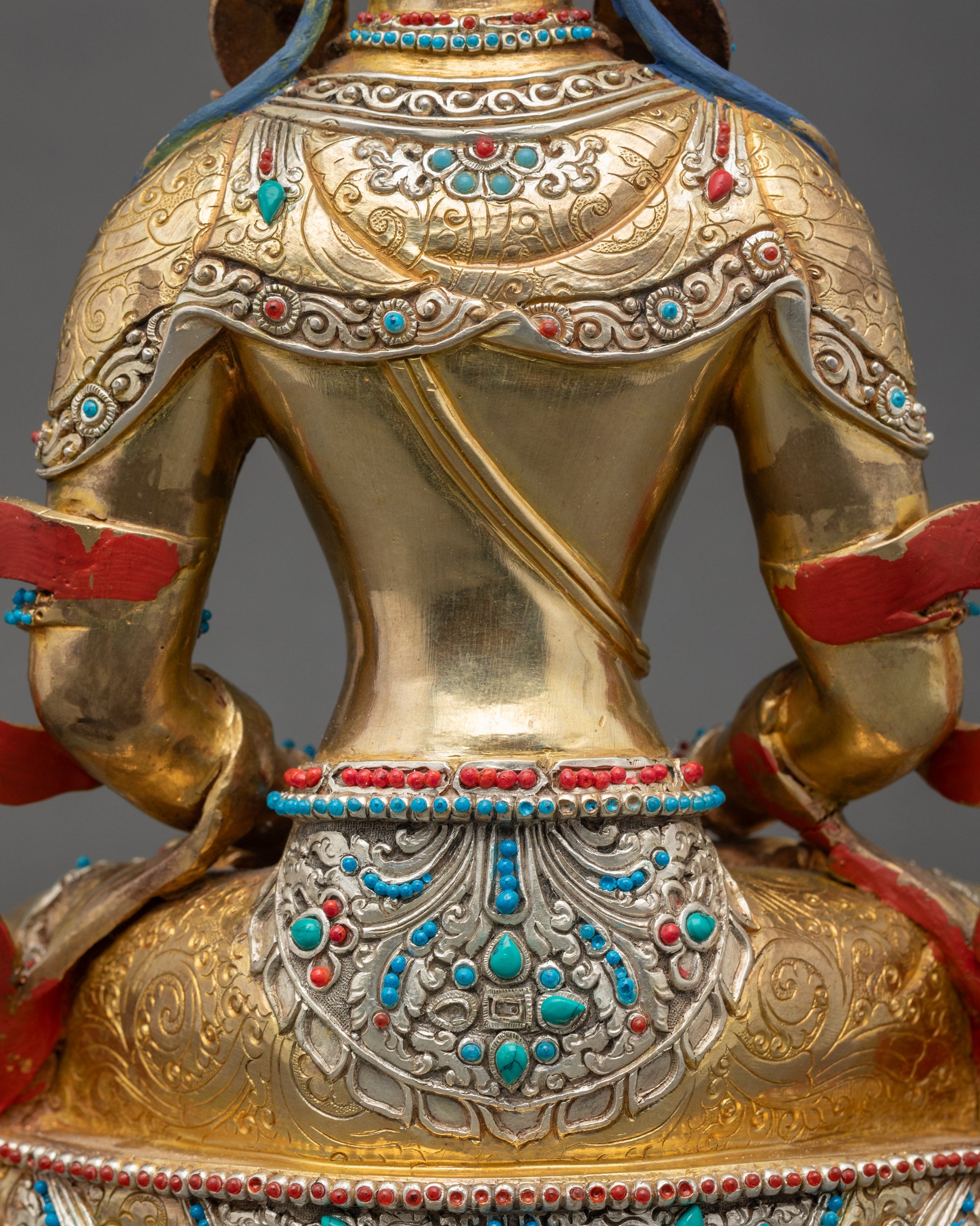 Longevity Buddha Amitayus Statue | Sacred Nepalese Sculpture for Decor