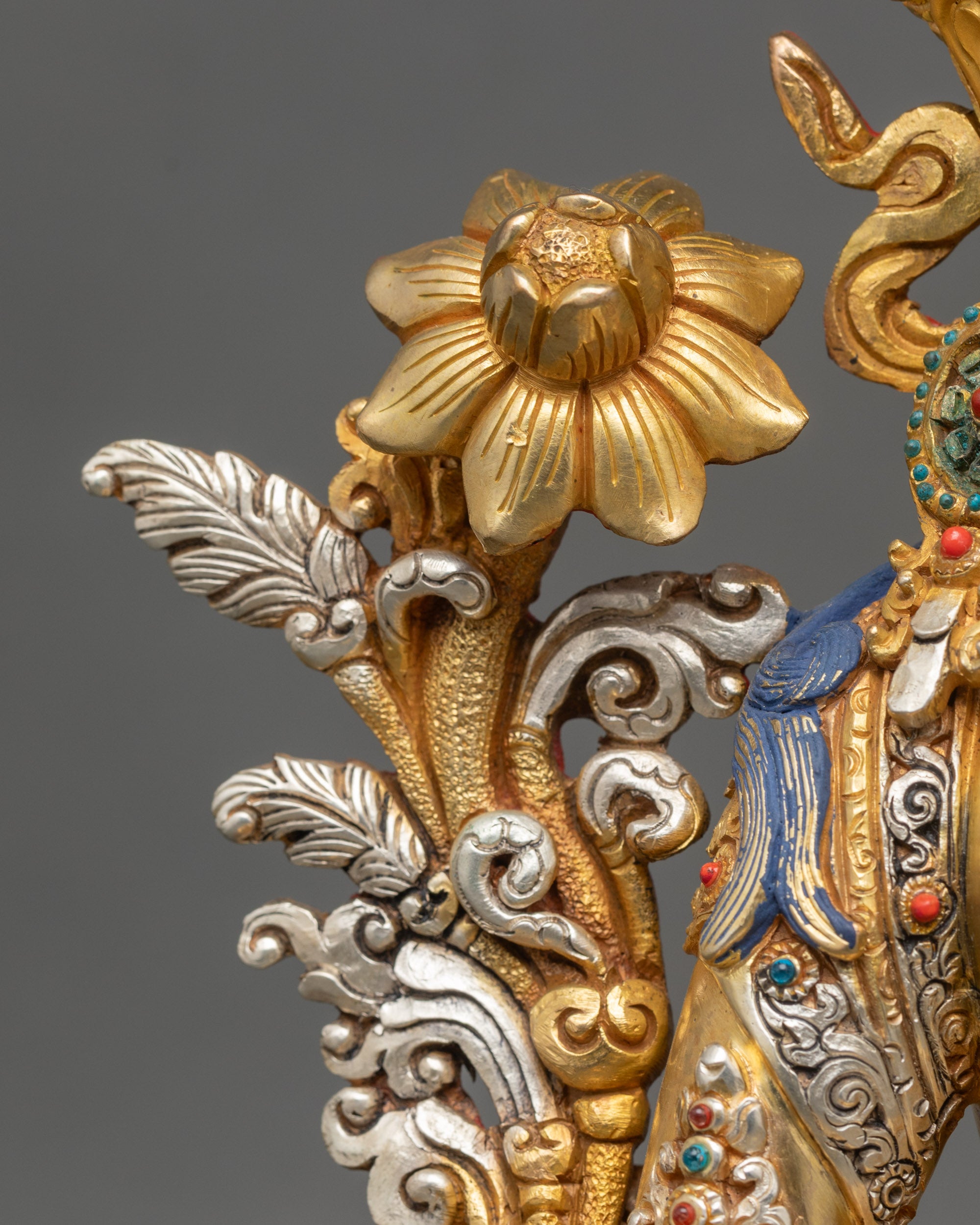 Green Tara Sculpture | Nepalese Gold Fire-Gilded Buddhist Statue