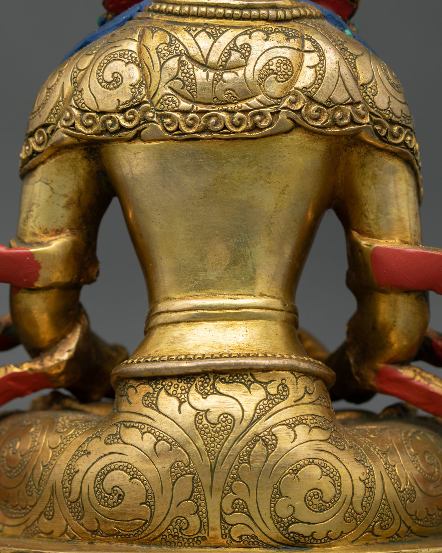 Luxury Amitayus Statue | Finely Detailed Copper Buddhist Artwork
