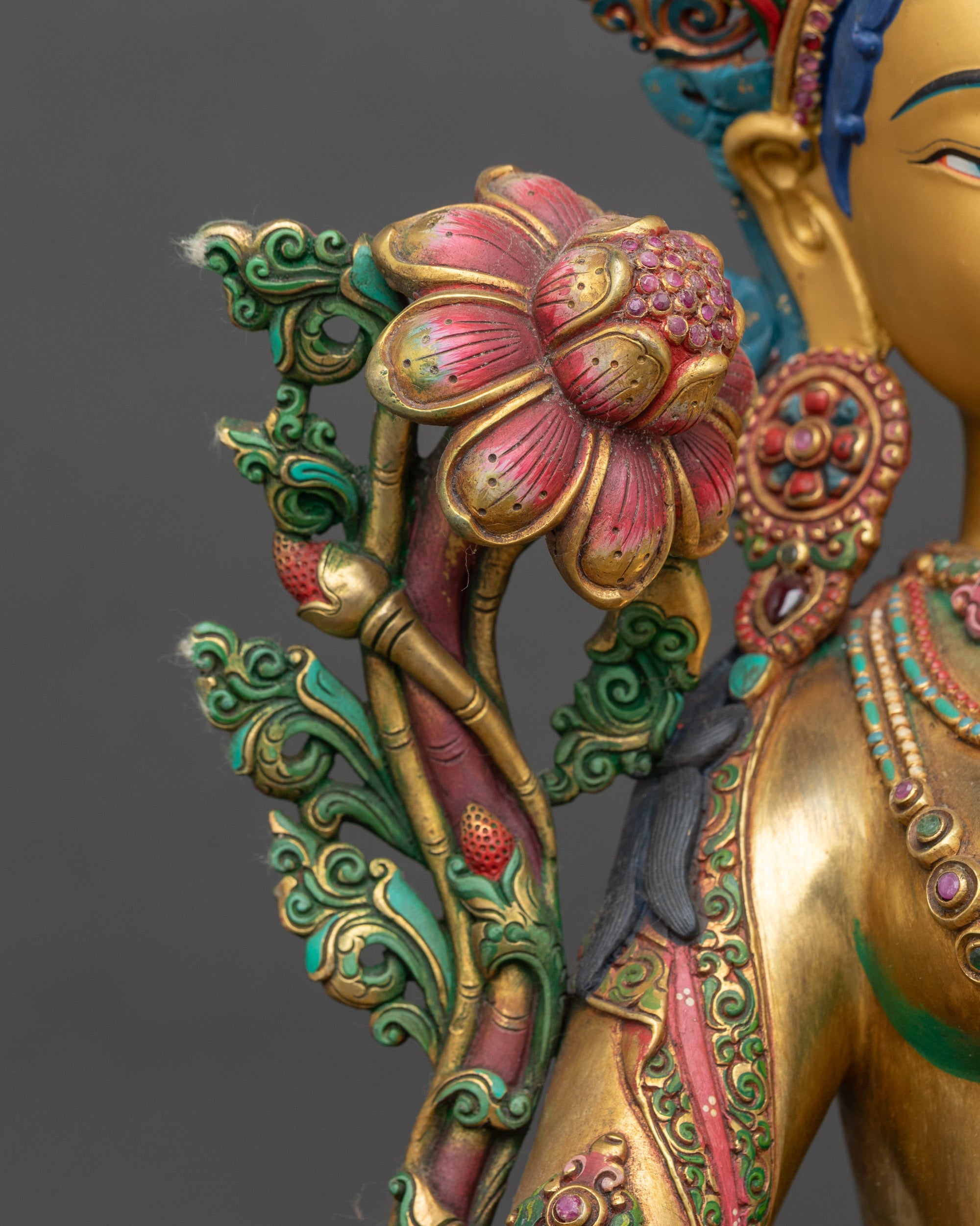 Green Tara Altar Statue | Tibetan Buddhist Icon of Compassion