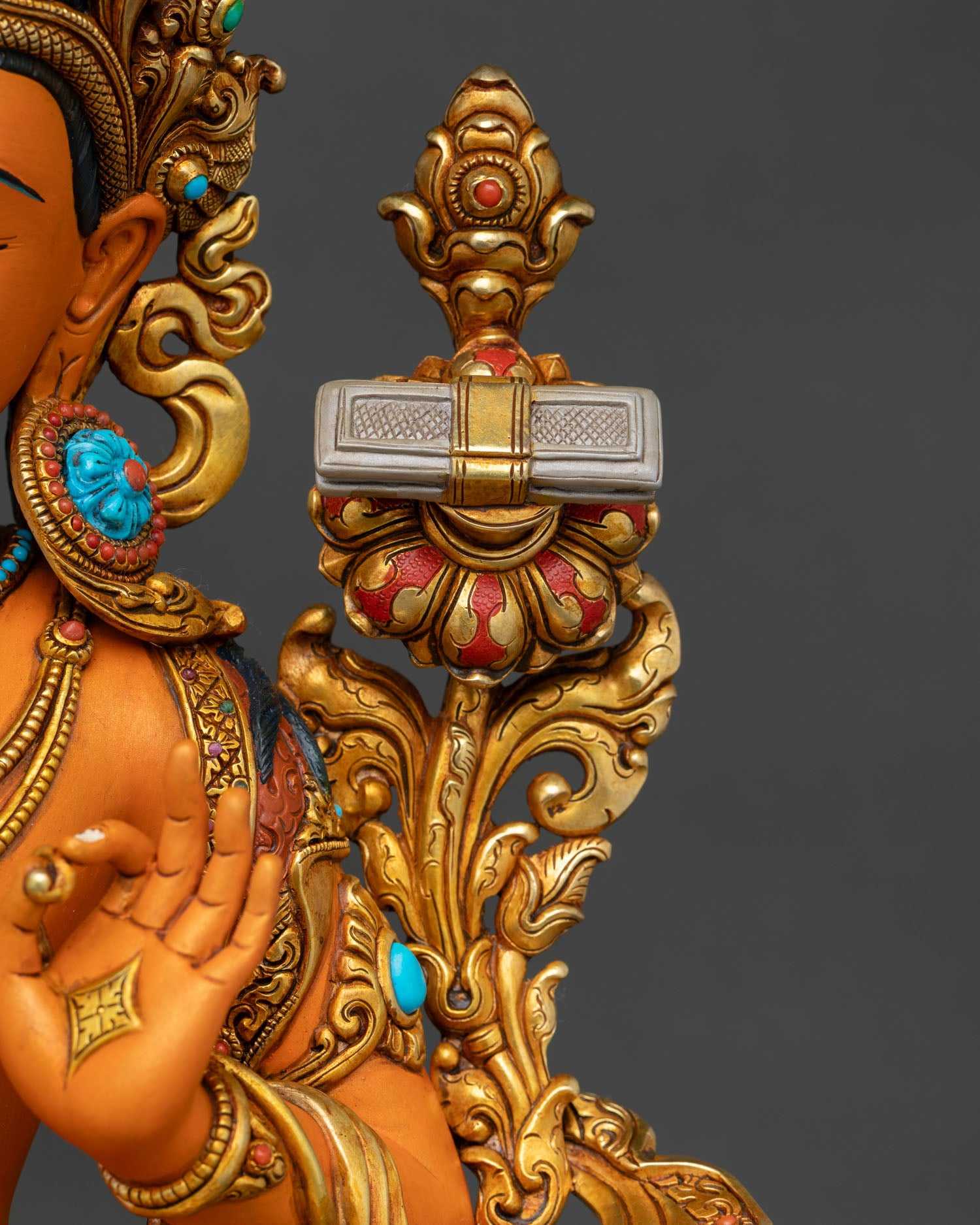 Manjushri Statue | Hand-Painted Buddhist Artwork