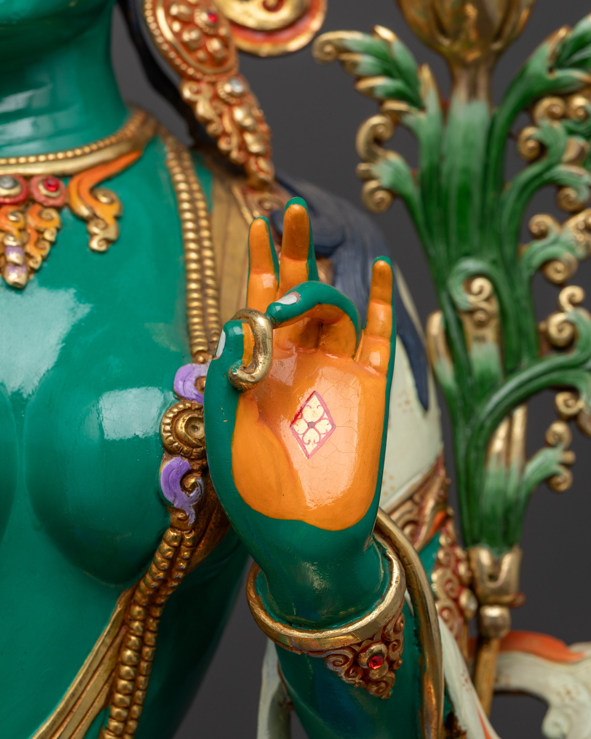 22" Mother Green Tara Statue for Altar | Tibetan Buddhist Sculpture