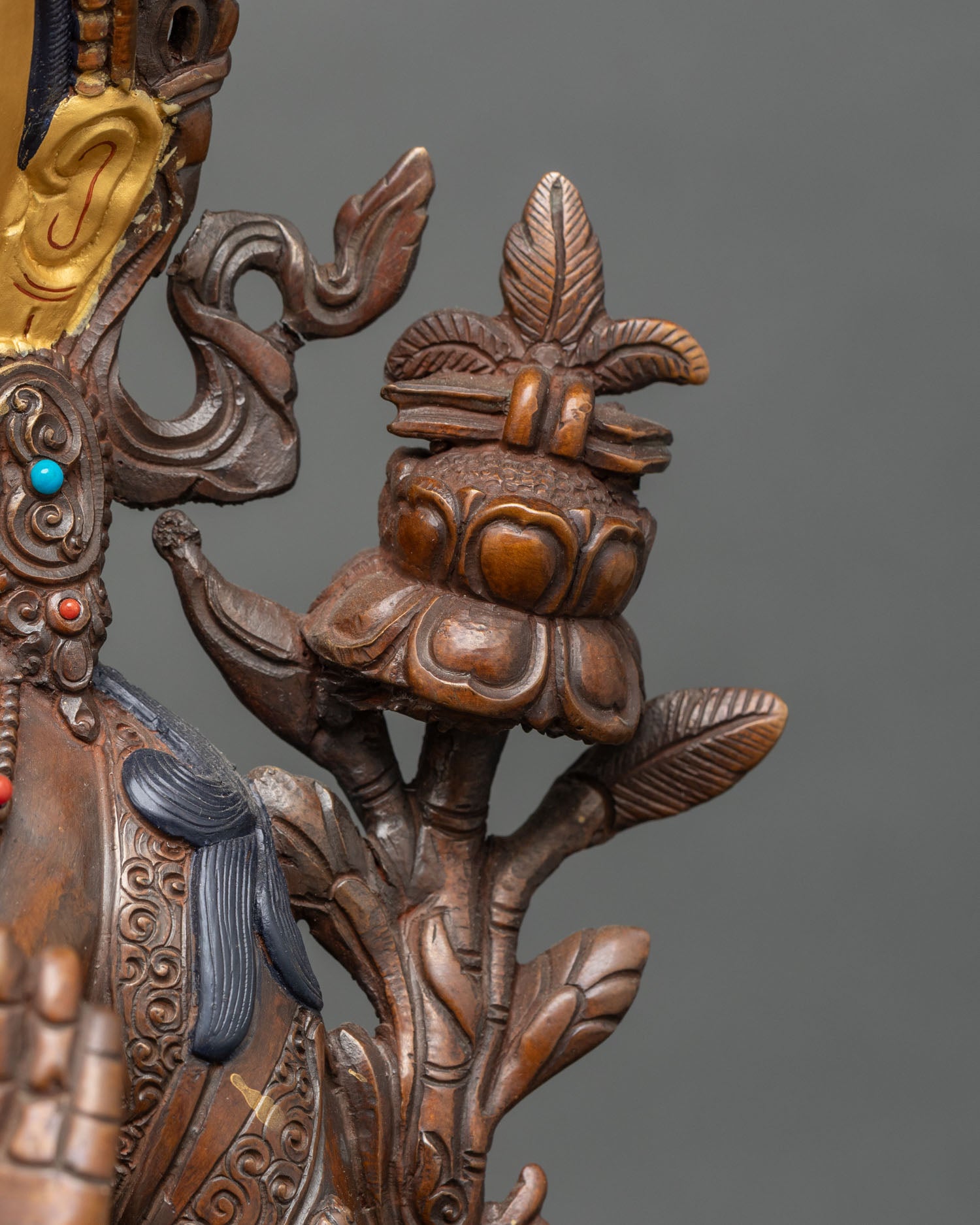 Oxidized Manjushri – Handcrafted Copper Sculpture from Nepal