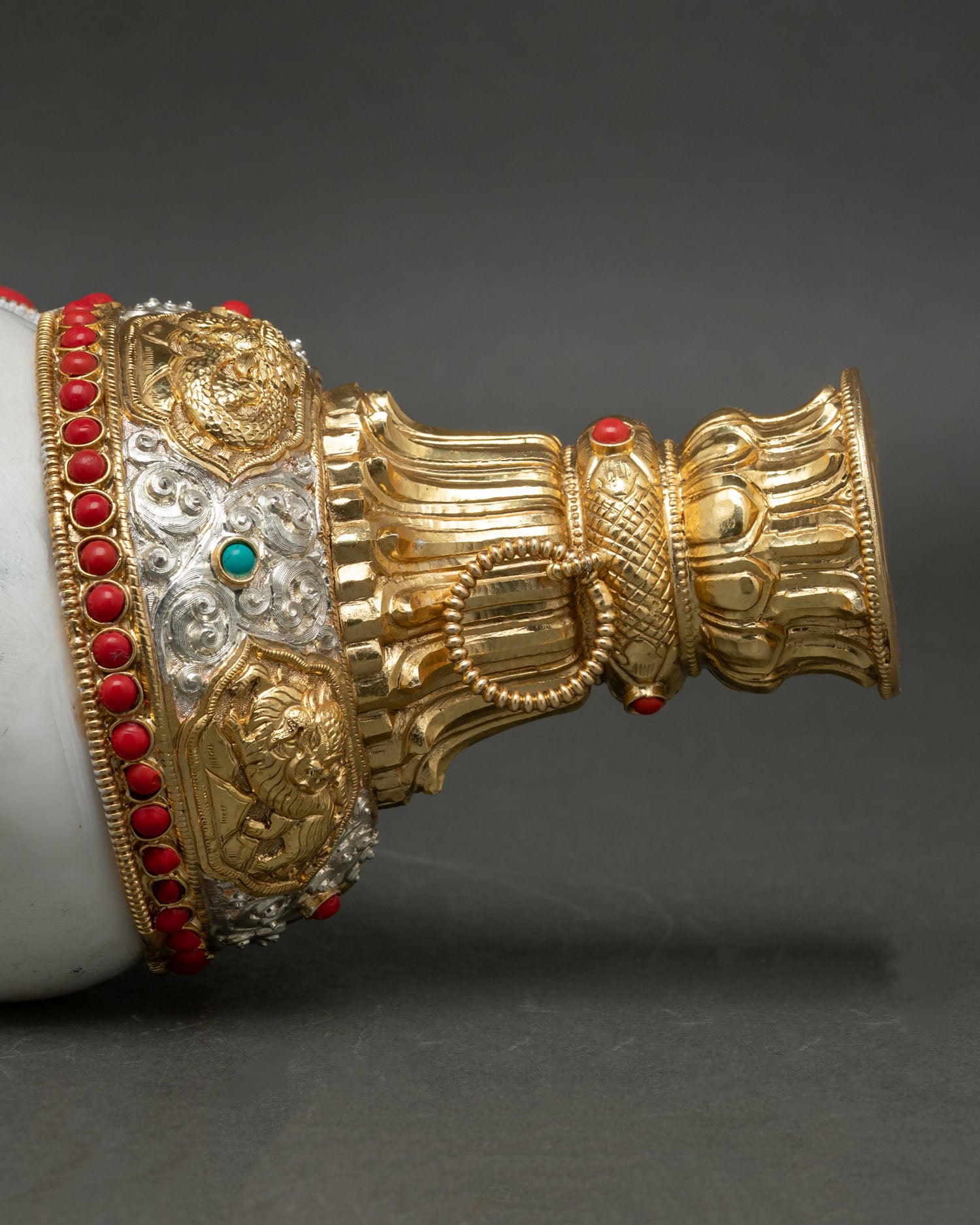 Conch Shell from Nepal | Buddhist Altar Ritual Art