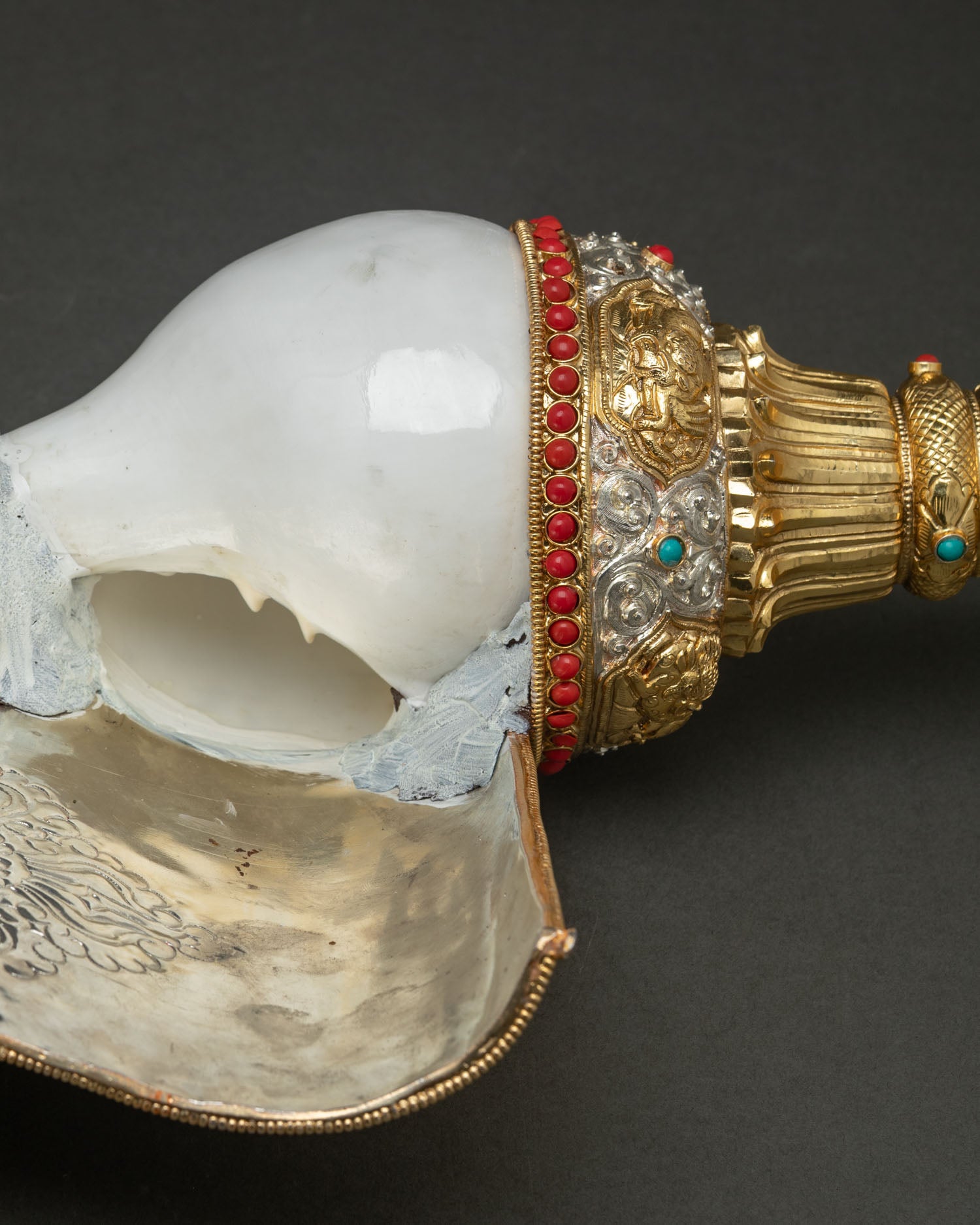 Conch Shell from Nepal | Buddhist Altar Ritual Art